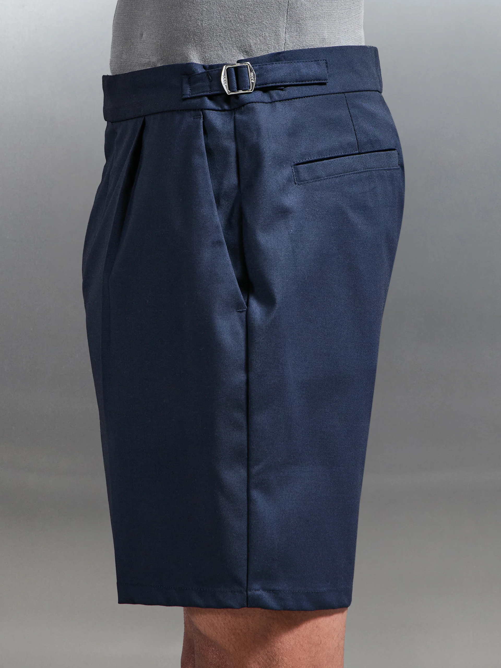 Formal Stretch Side Adjuster Short in Navy - Image 7