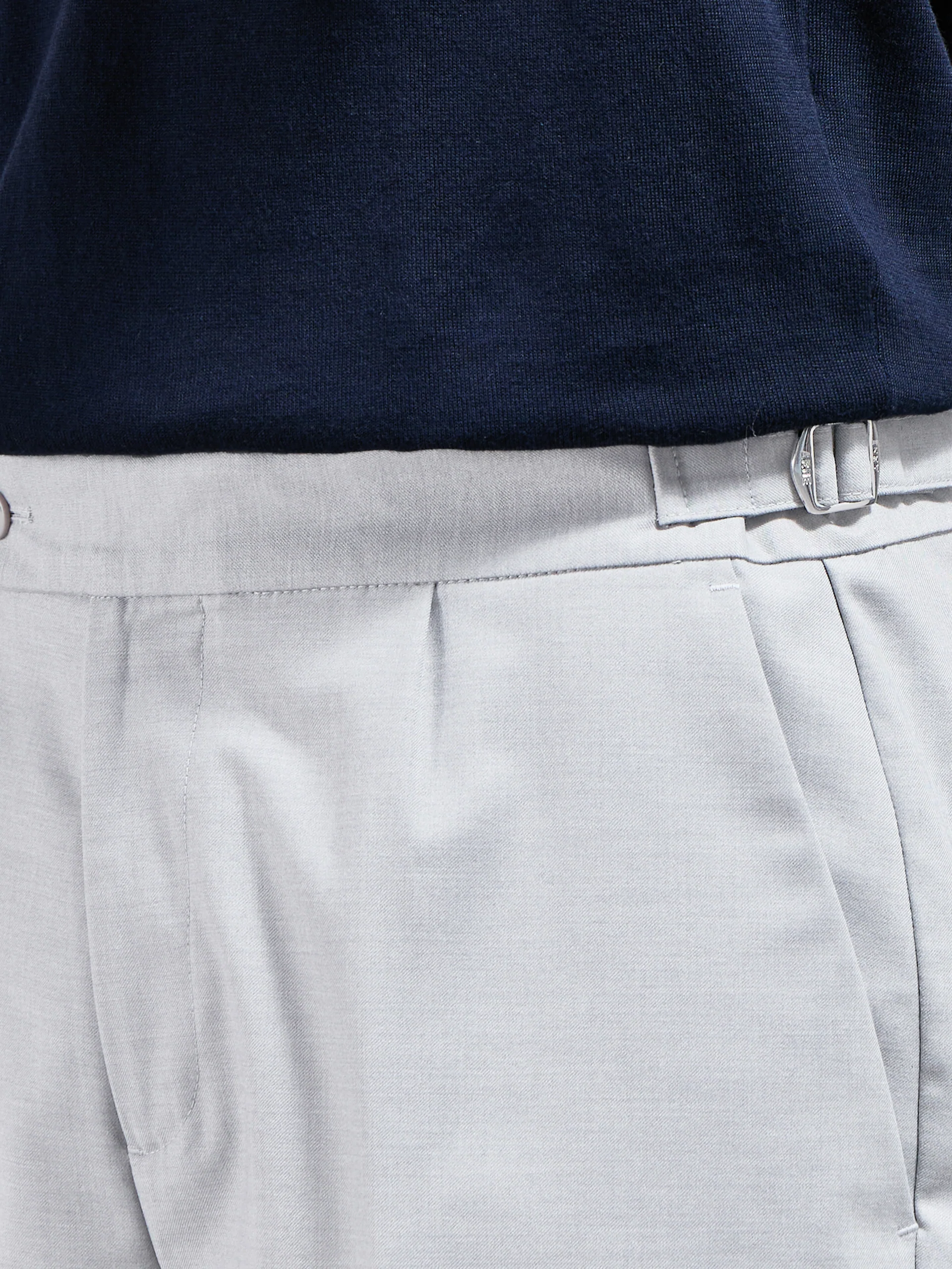Formal Stretch Side Adjuster Short in Off White - Image 4