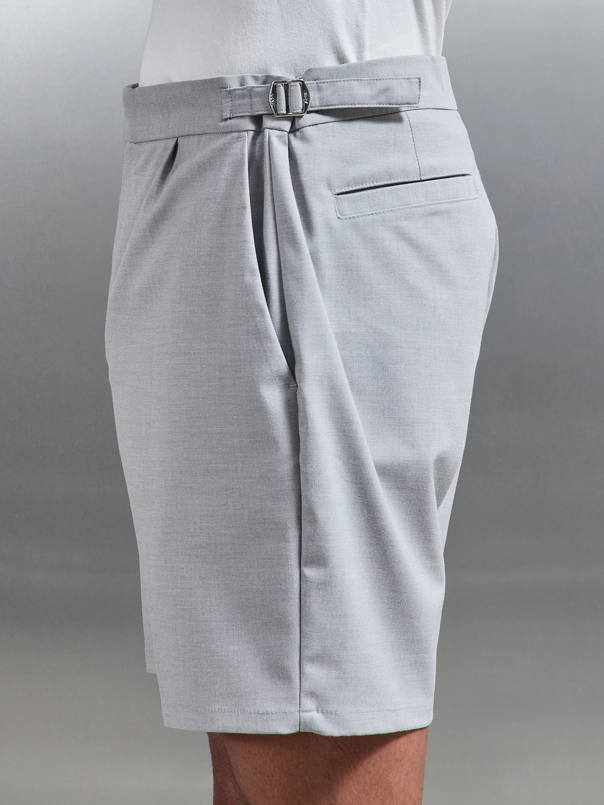 Formal Stretch Side Adjuster Short in Stone - Image 6