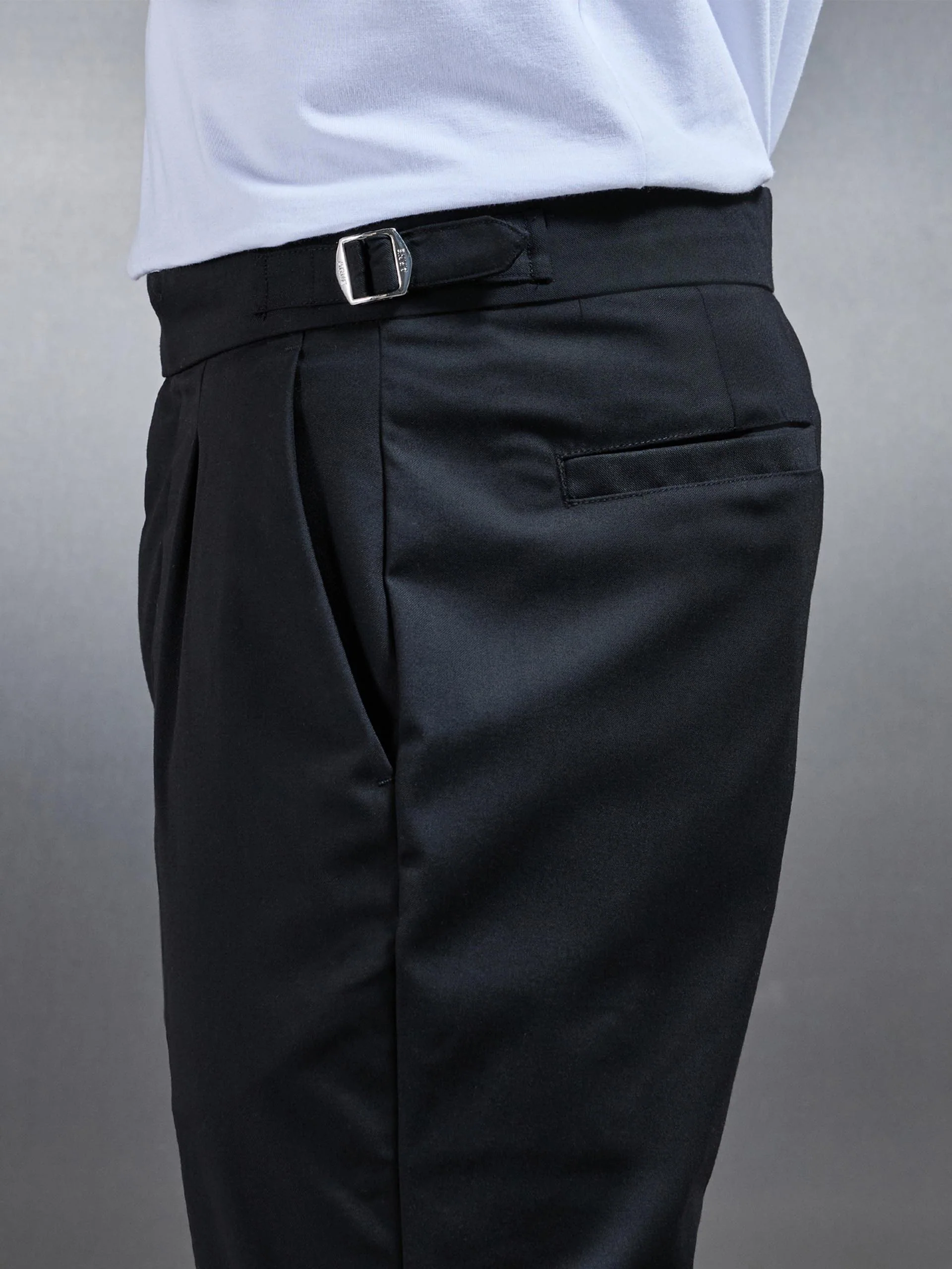 Formal Stretch Side Adjuster Trouser in Black - Image 4