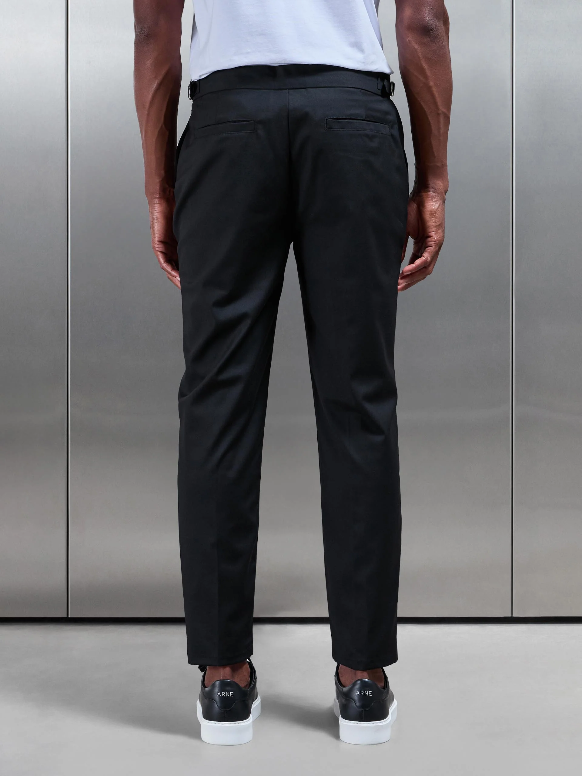 Formal Stretch Side Adjuster Trouser in Black - Image 6