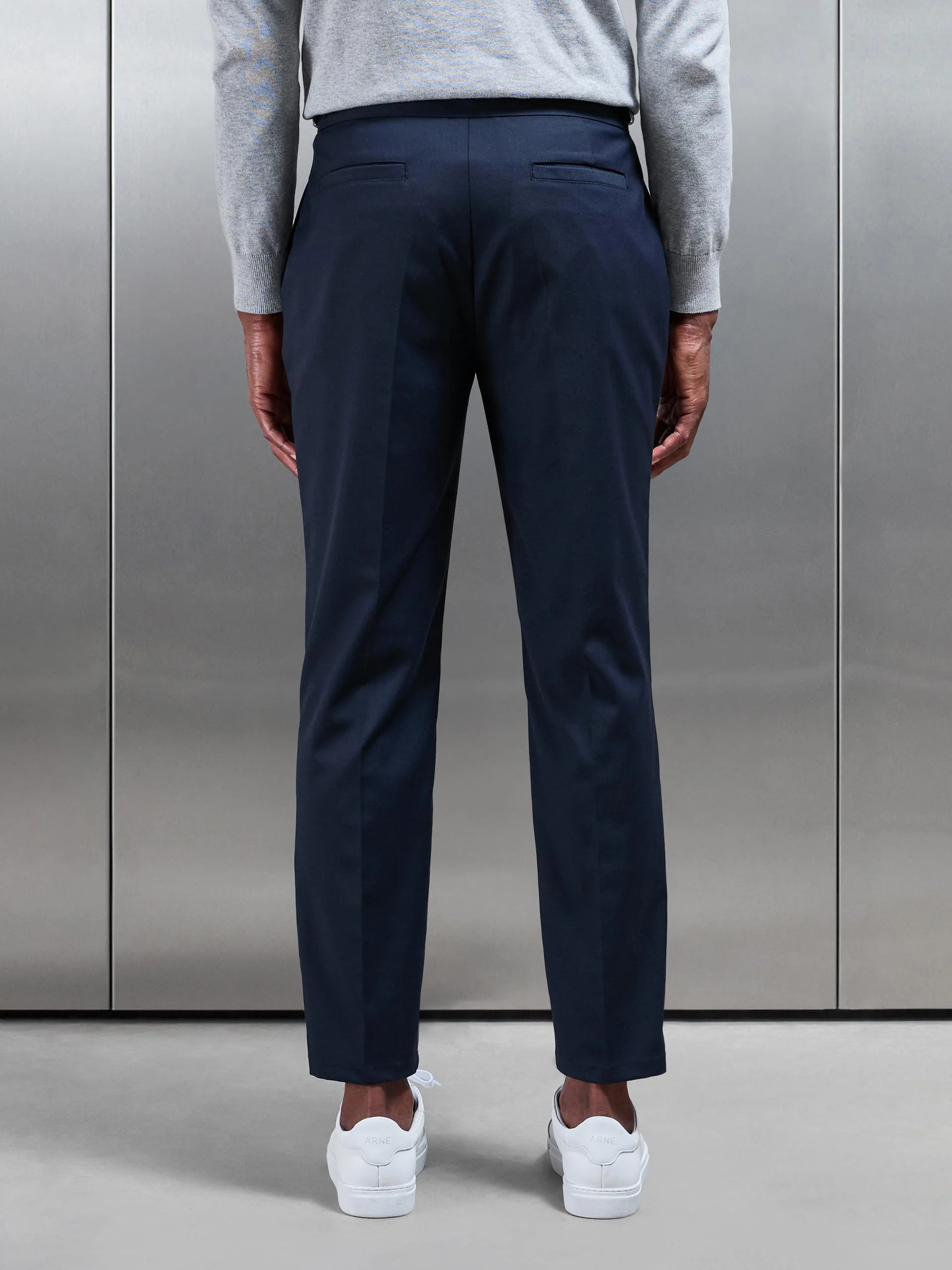 Formal Stretch Side Adjuster Trouser in Navy - Image 6