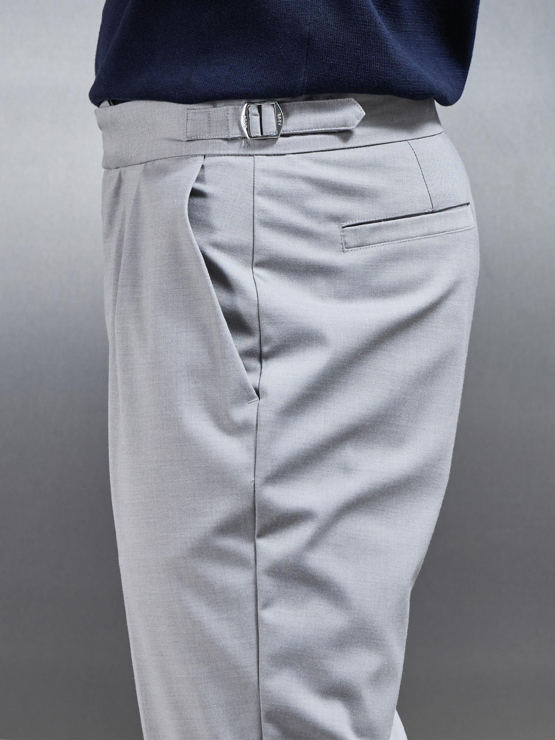 Formal Stretch Side Adjuster Trouser in Stone - Image 5