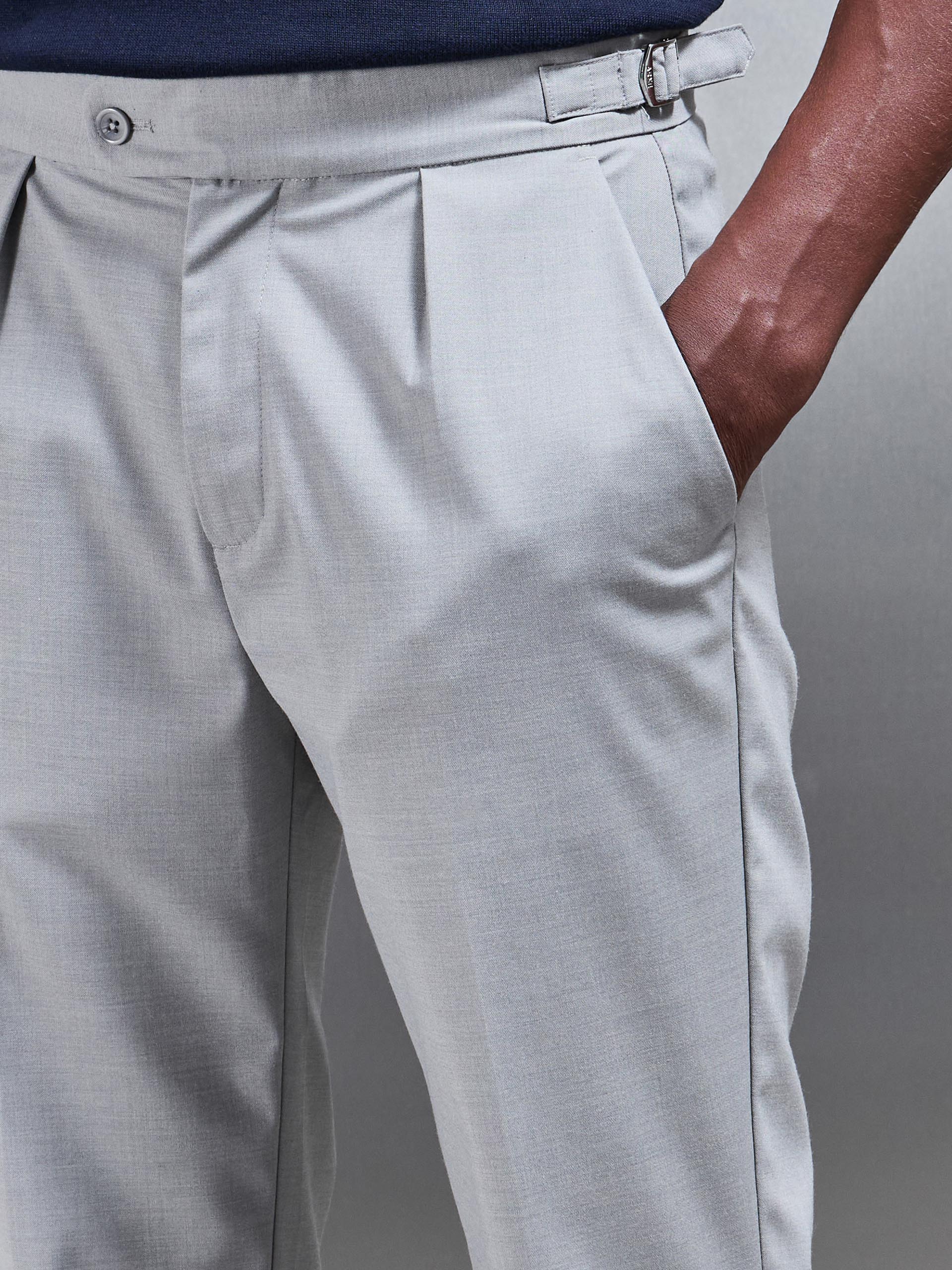 Formal Stretch Side Adjuster Trouser in Stone - Image 6