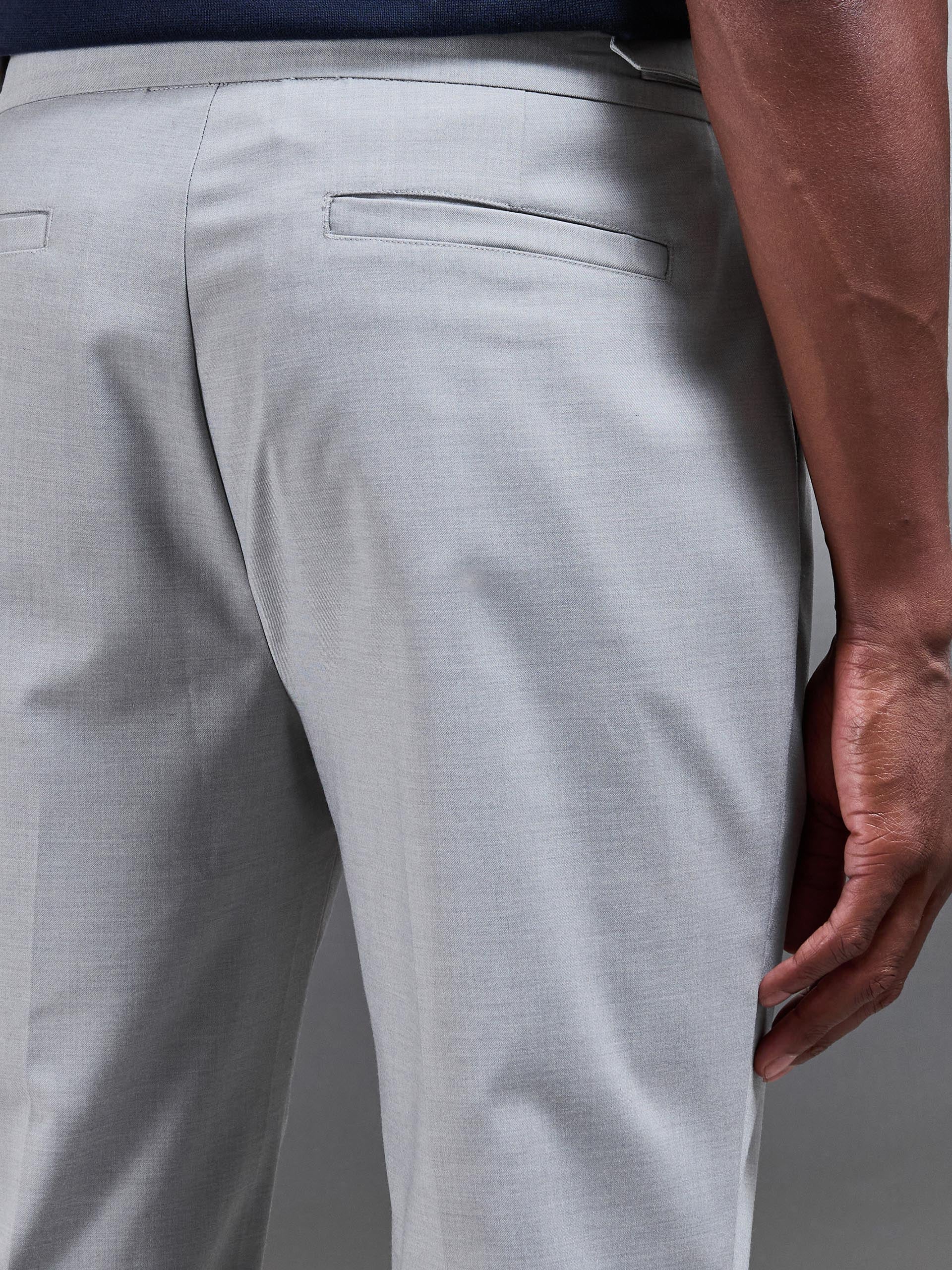 Formal Stretch Side Adjuster Trouser in Stone - Image 8