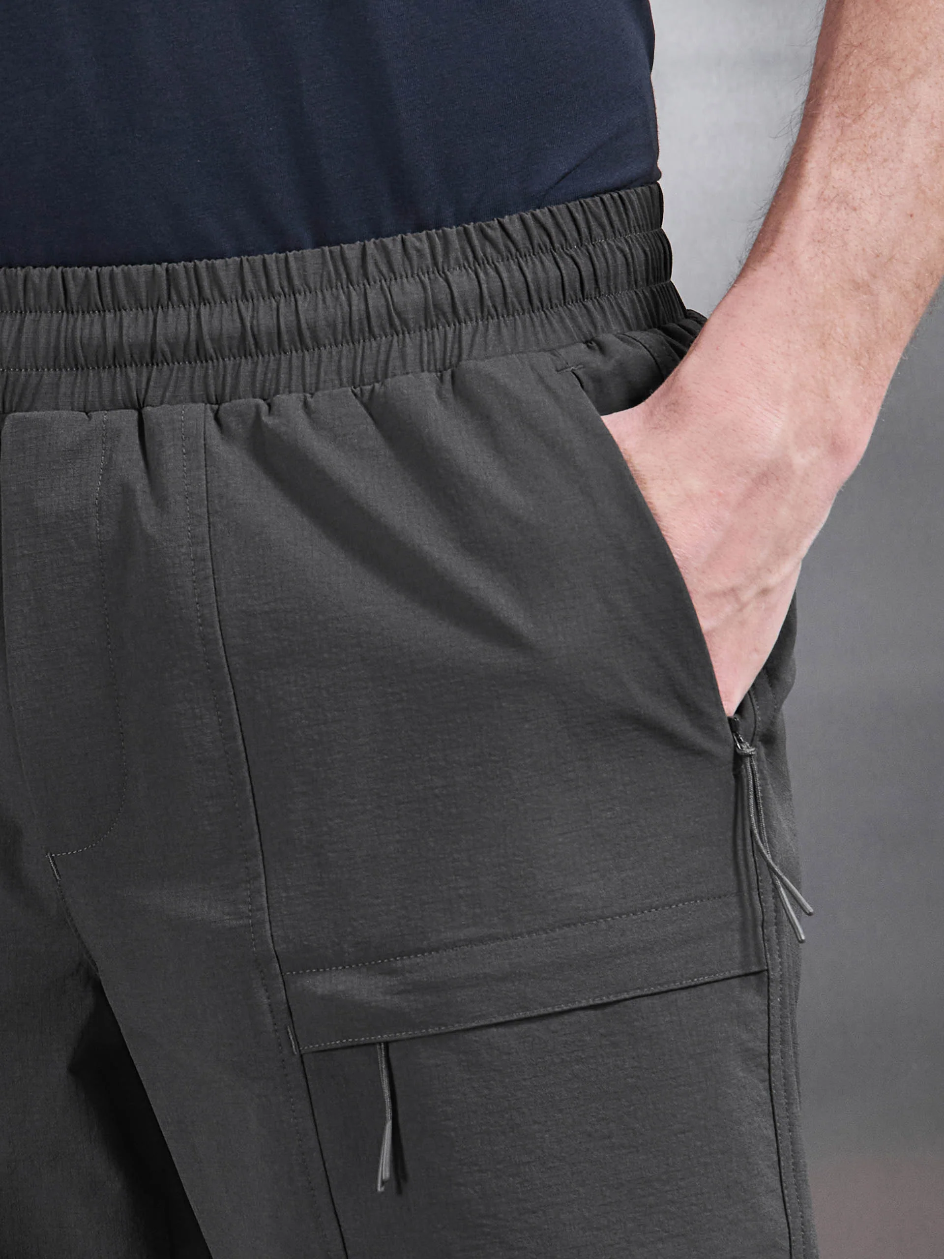Front Pocket Technical Cargo Short in Grey - Image 6