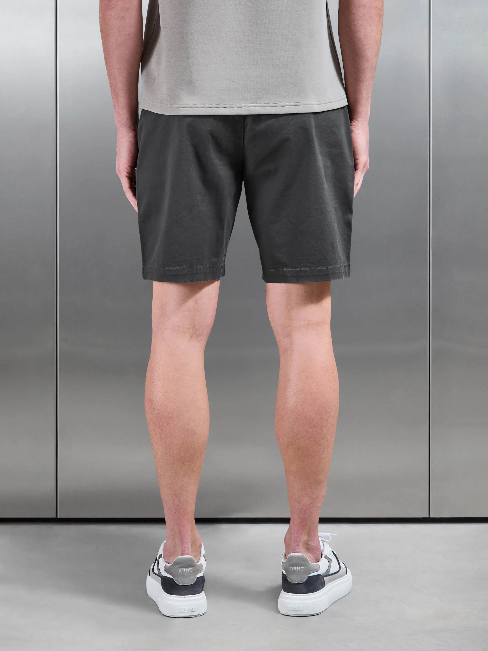 Front Stitch Cotton Cargo Short in Grey - Image 3