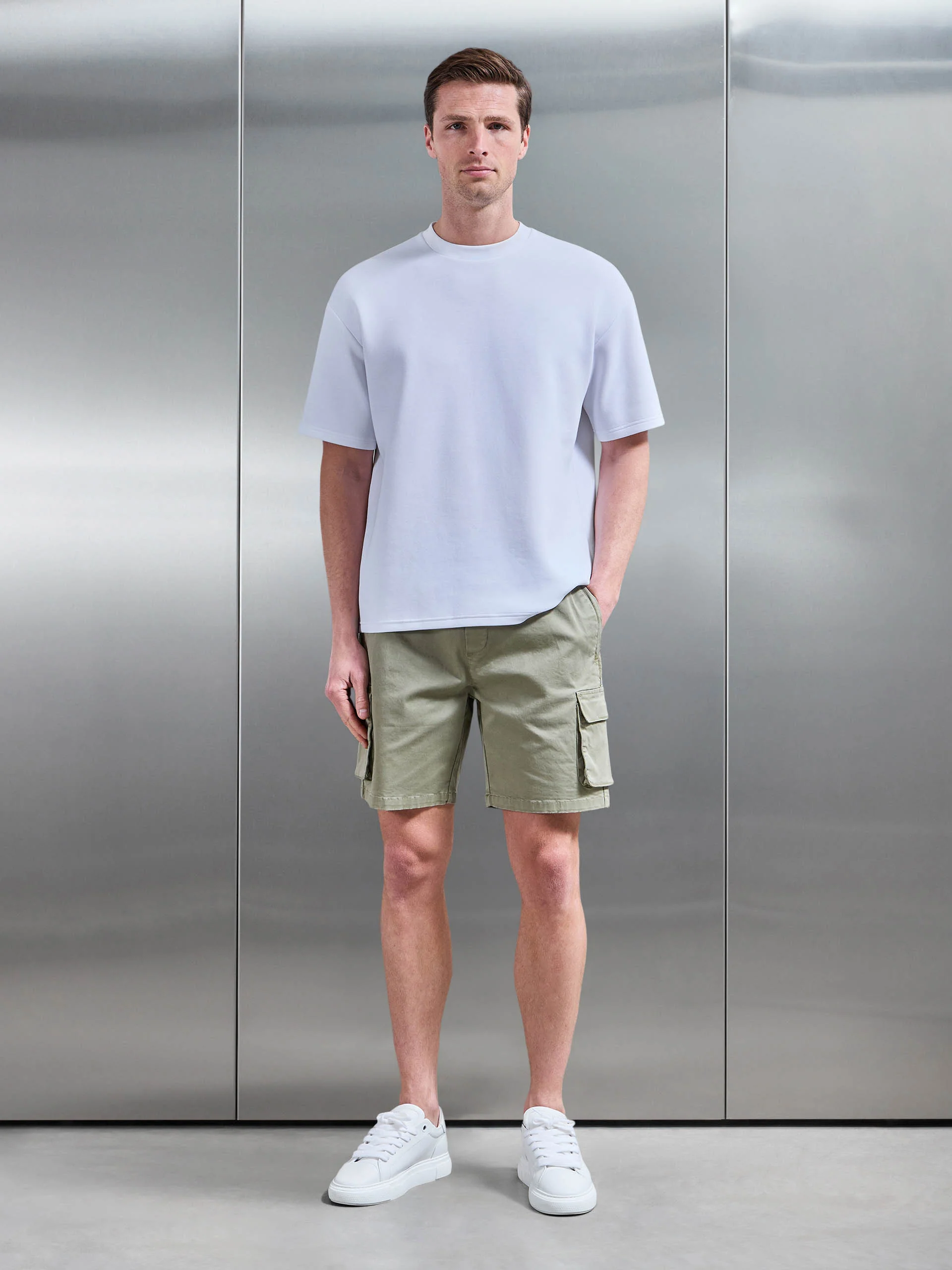 Garment Dye Cargo Short in Olive - Image 2