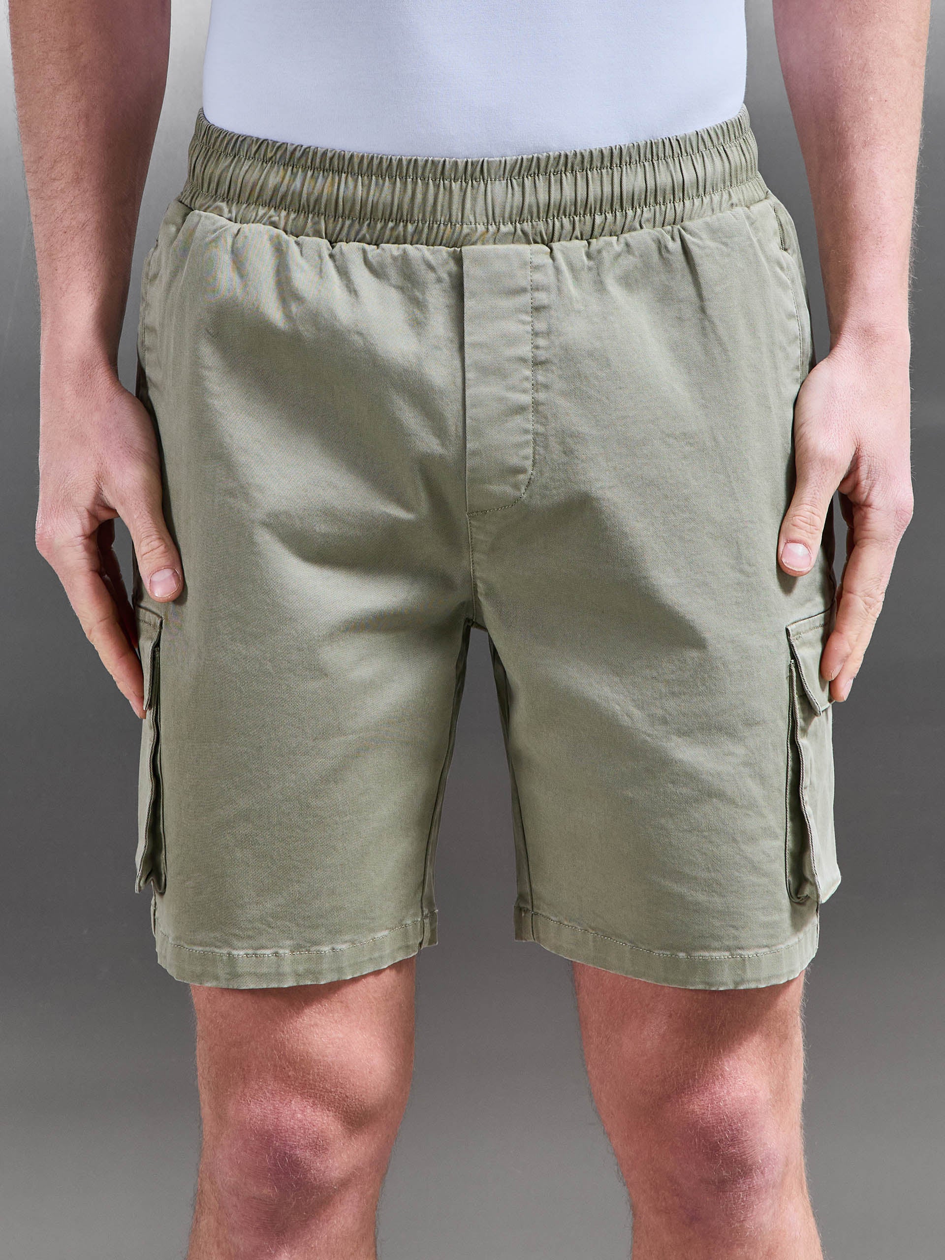 Garment Dye Cargo Short in Olive - Image 4