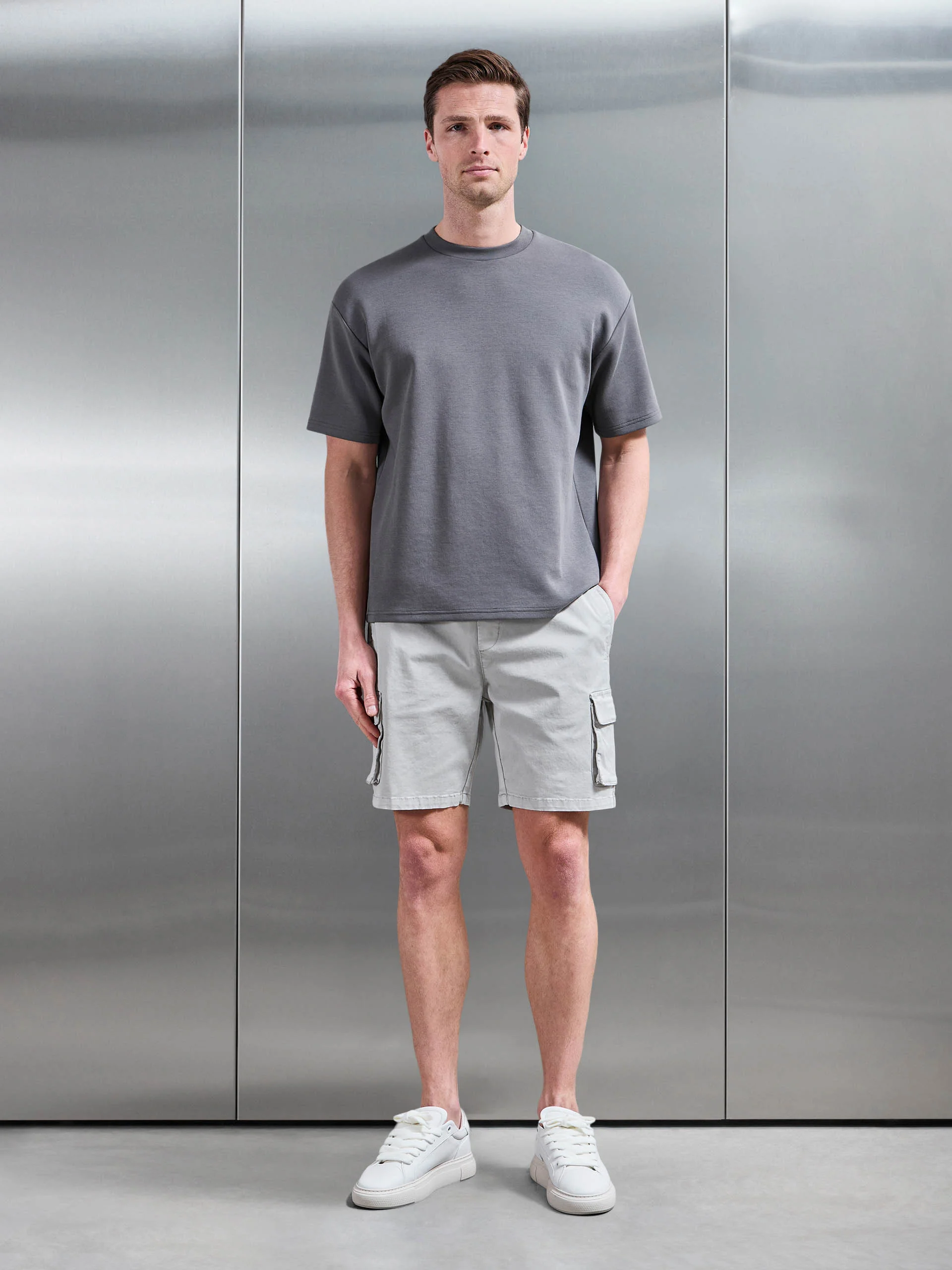 Garment Dye Cargo Short in Stone - Image 2