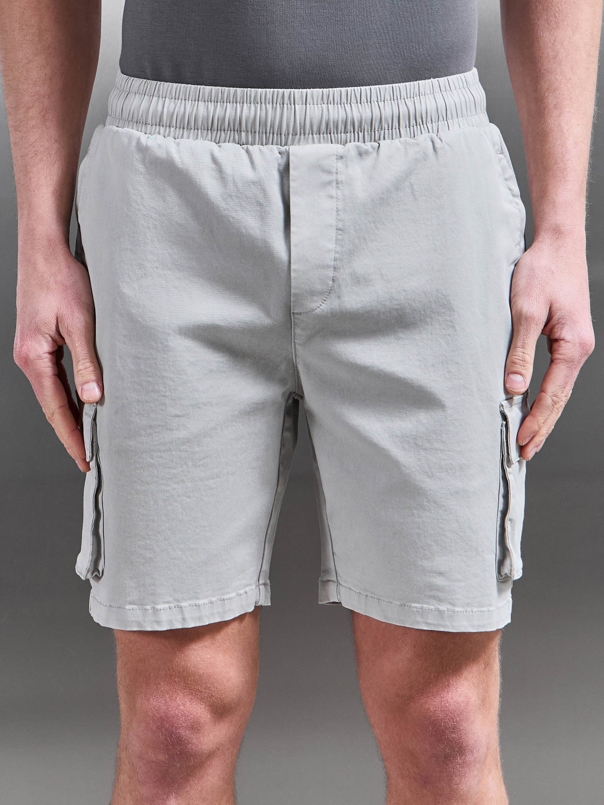 Garment Dye Cargo Short in Stone - Image 4