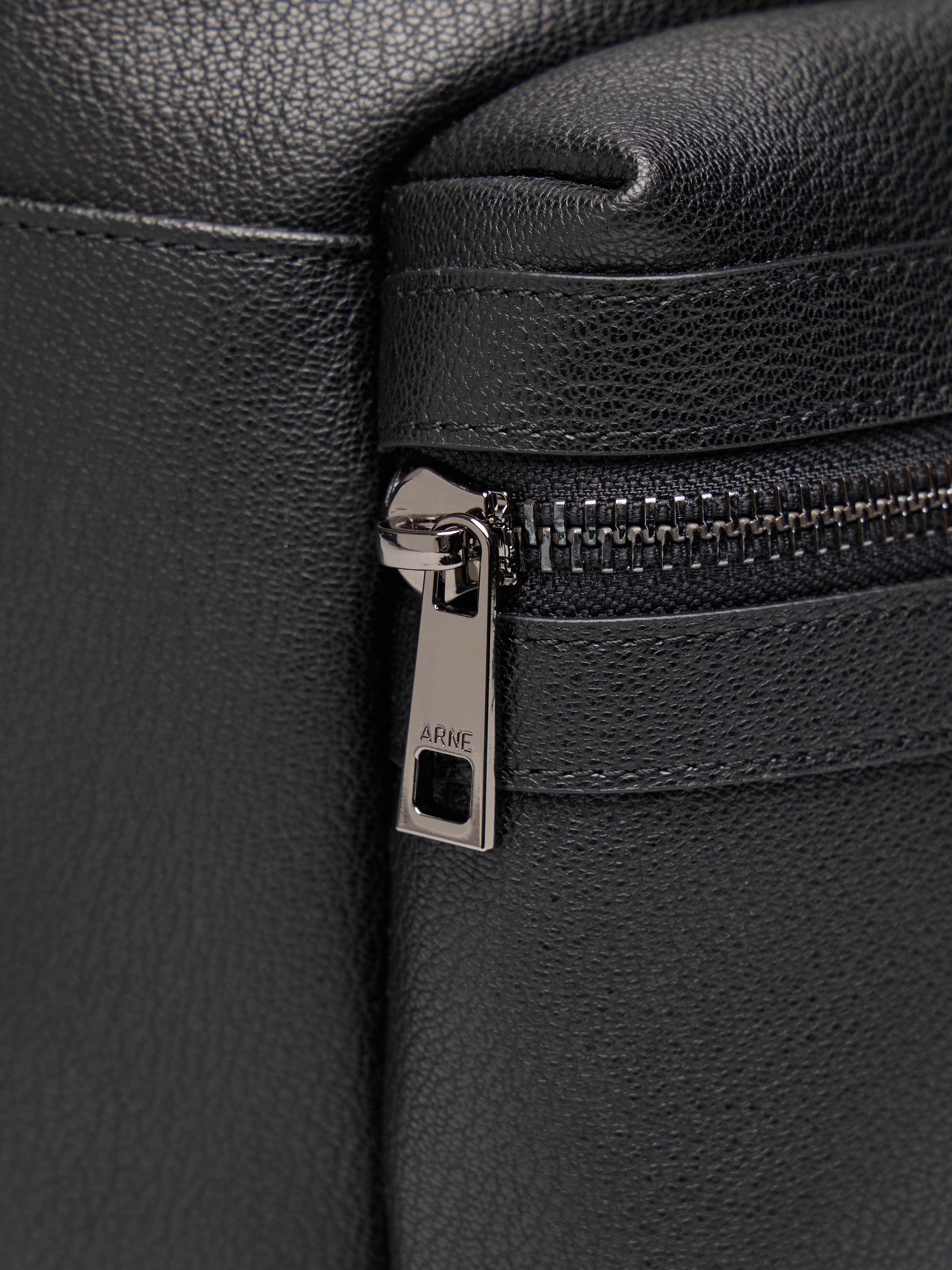 Genuine Leather Backpack in Black - Image 4