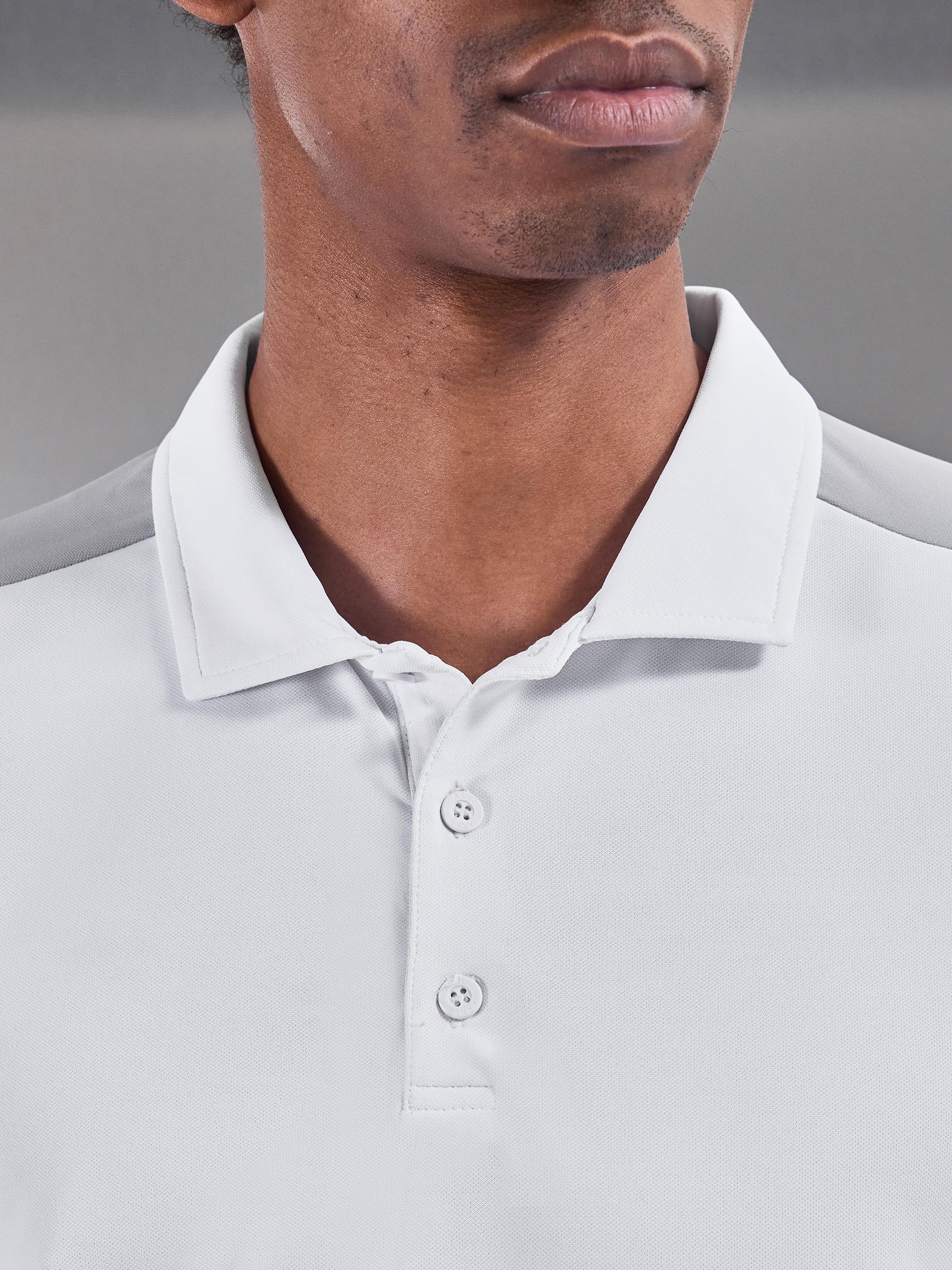 Golf Colour Block Polo Shirt in White - Image 6