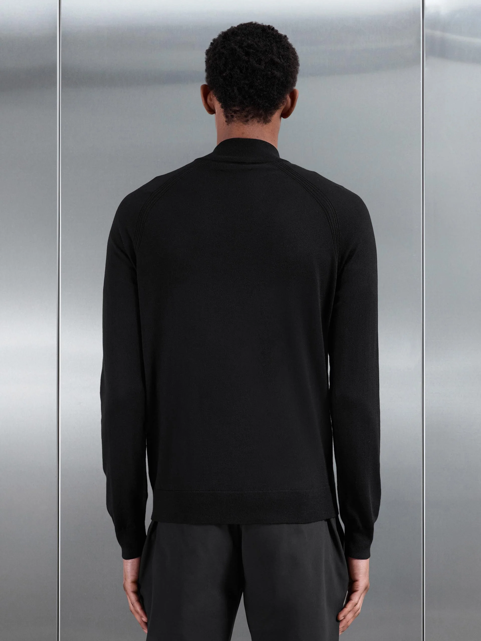 Golf Knitted Half Zip Jumper in Black - Image 5