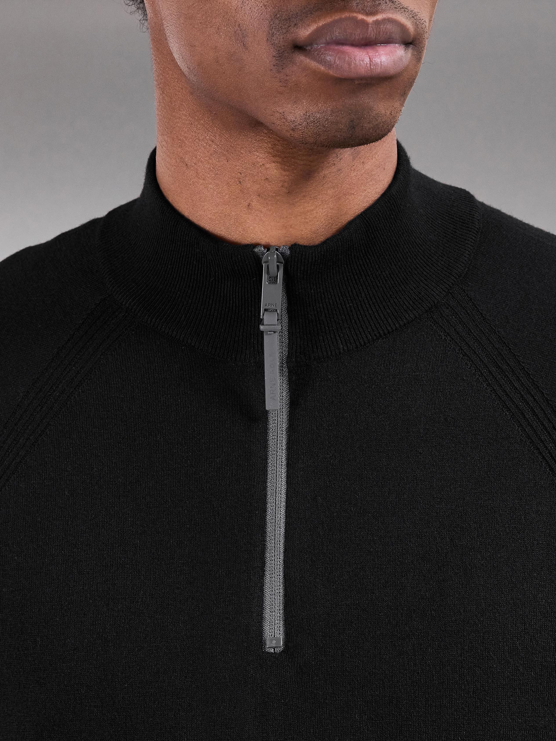 Golf Knitted Half Zip Jumper in Black - Image 6