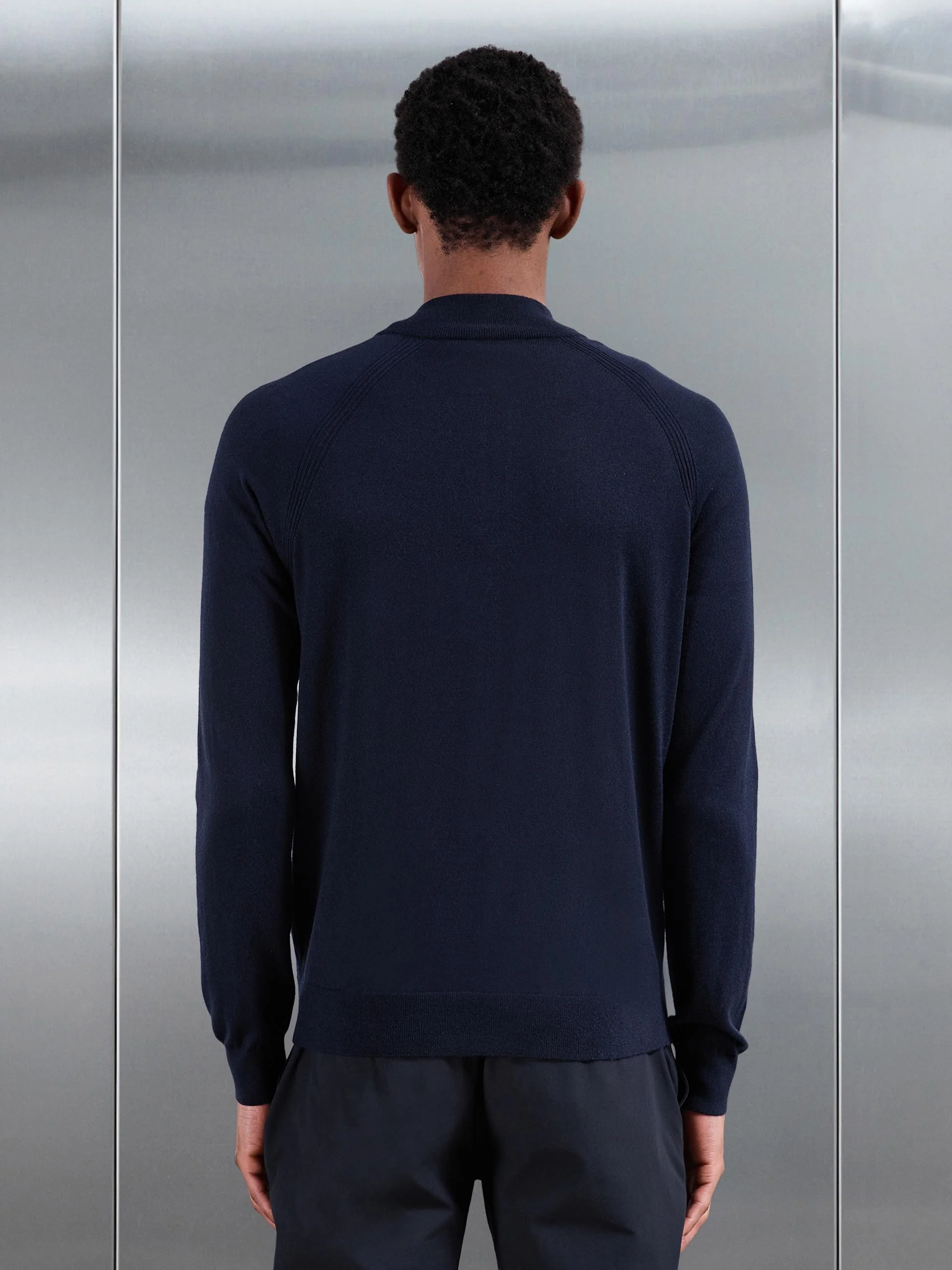 Golf Knitted Half Zip Jumper in Navy - Image 5