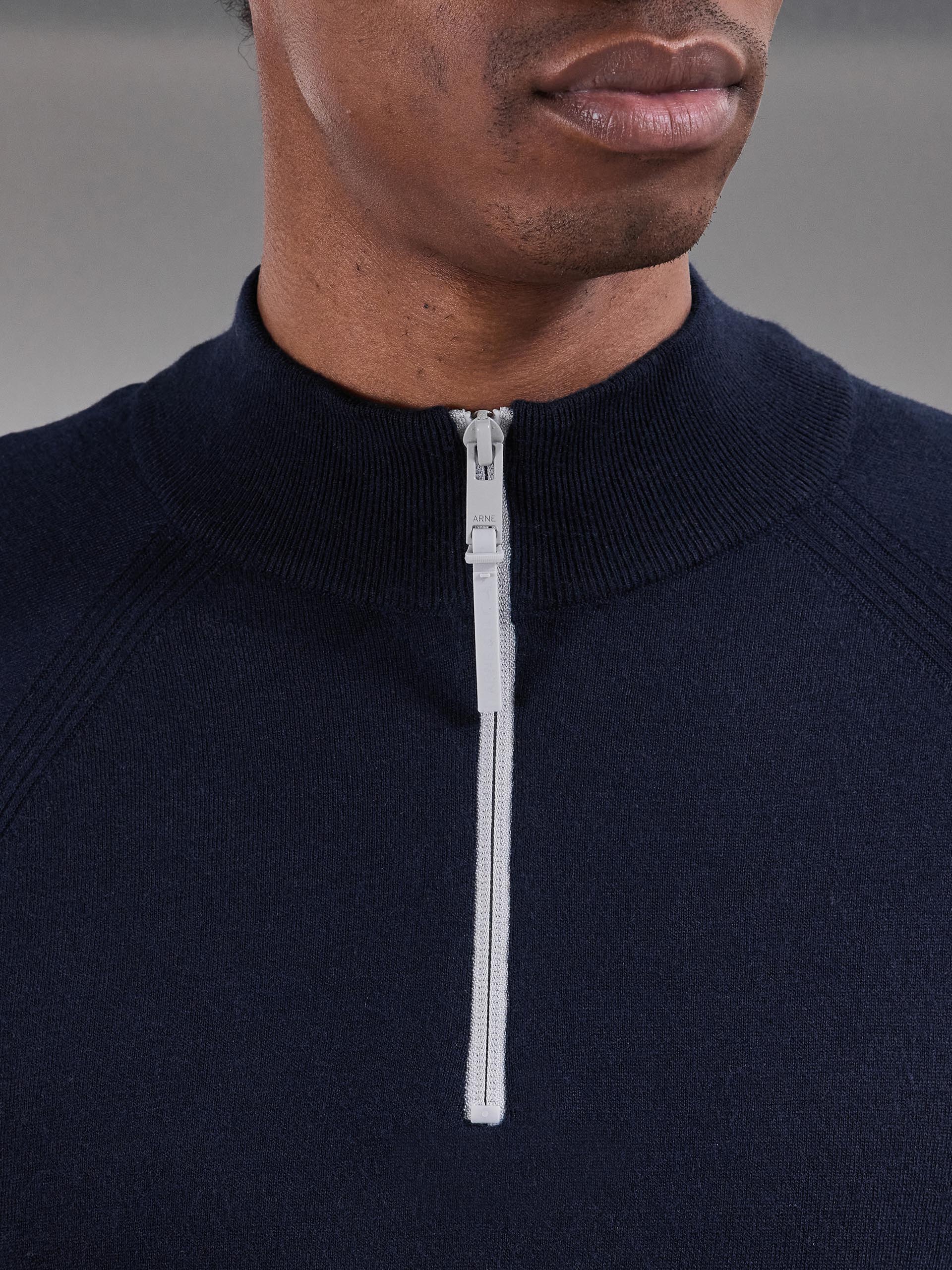 Golf Knitted Half Zip Jumper in Navy - Image 6
