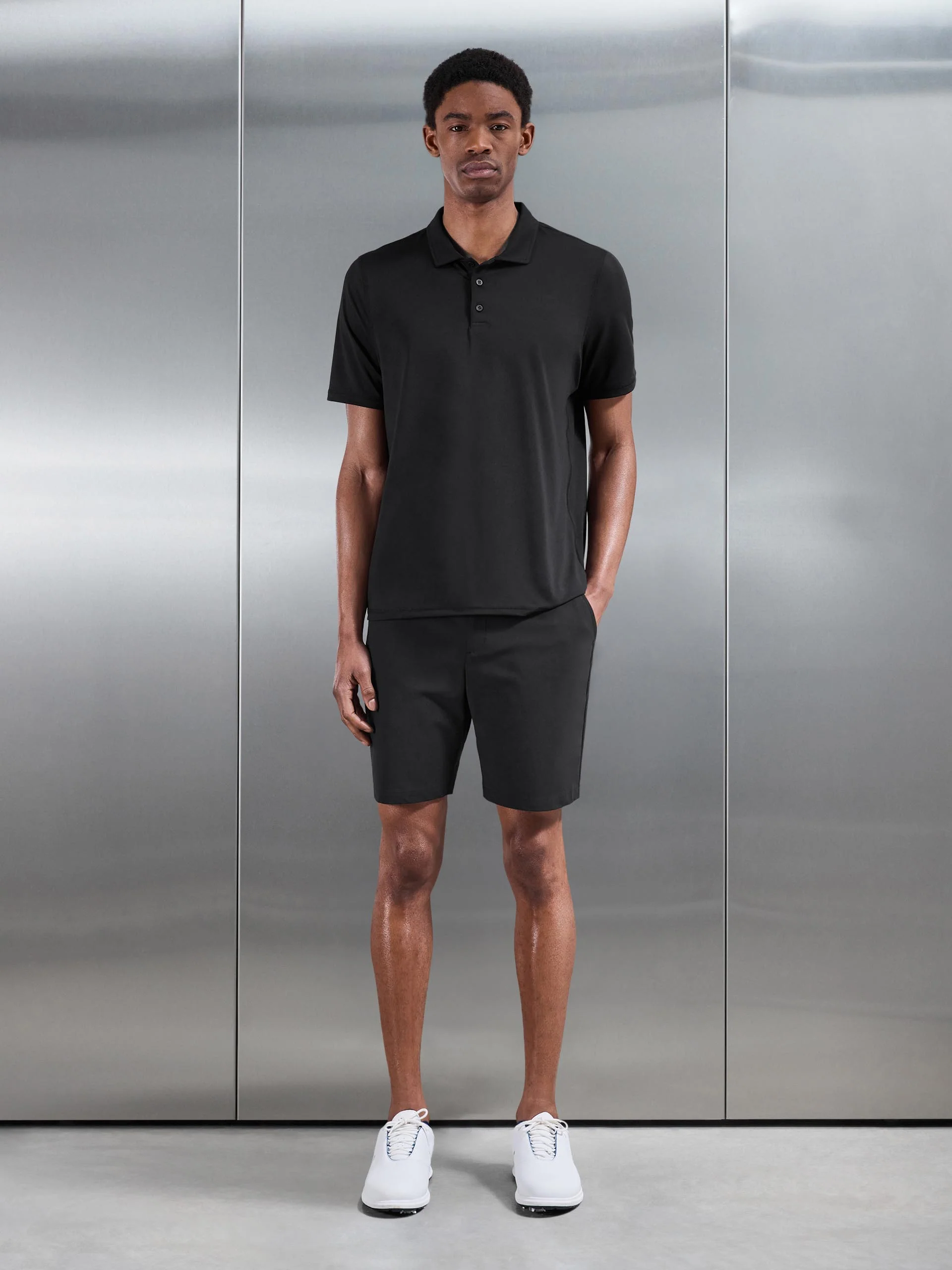 Golf Polo Shirt in Black - Image 4