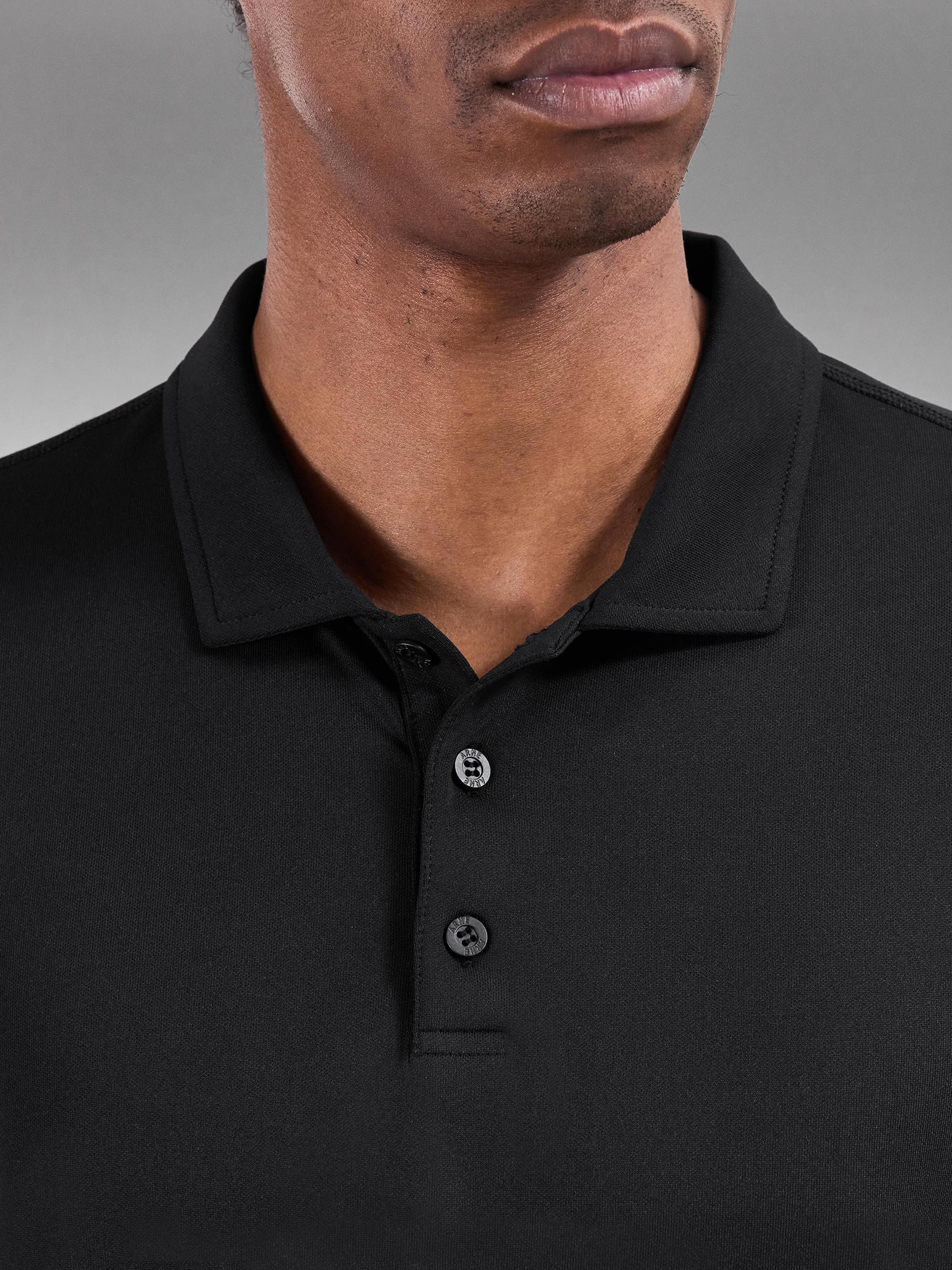 Golf Polo Shirt in Black - Image 6