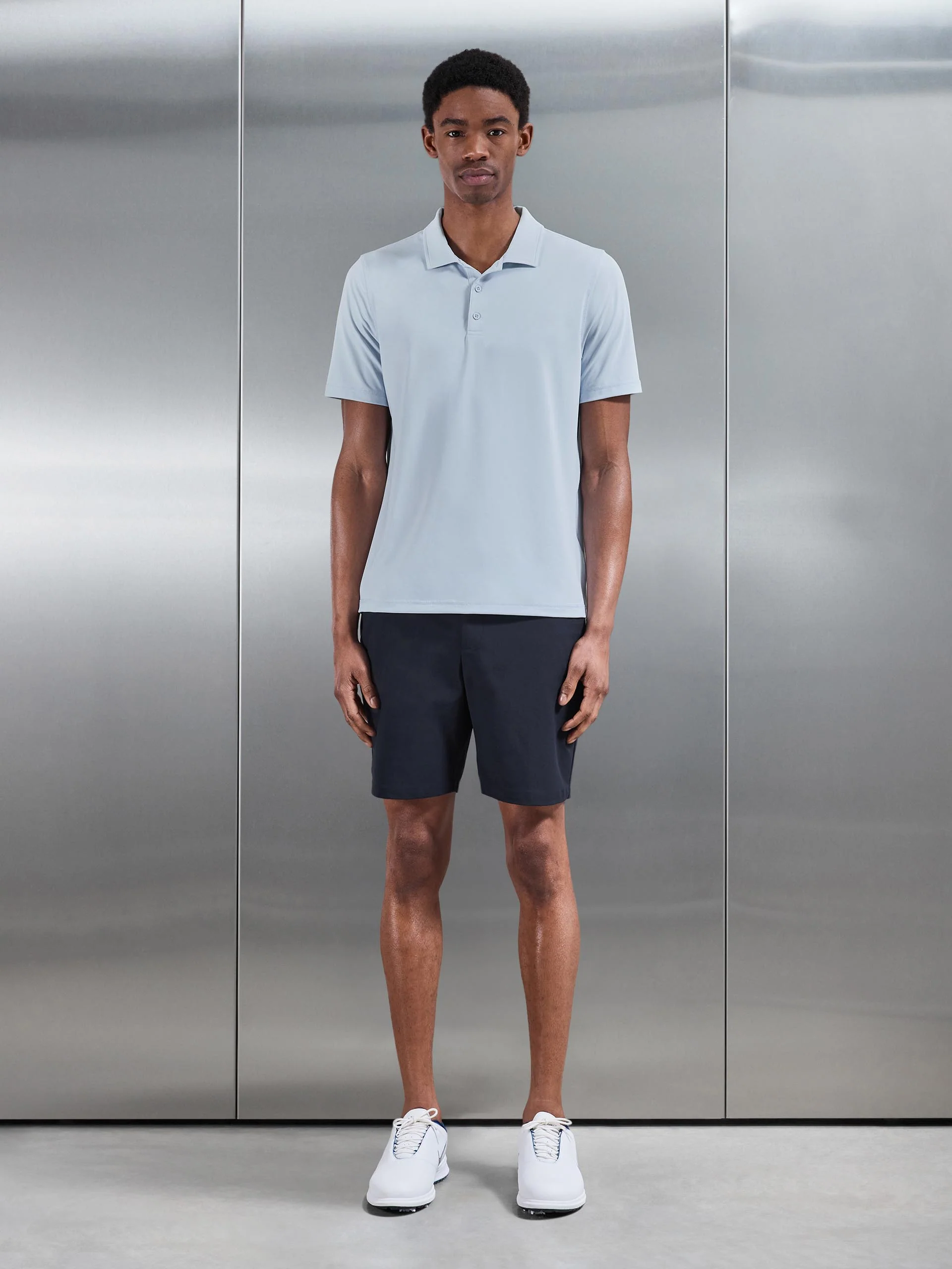 Golf Polo Shirt in Light Blue - Image 4