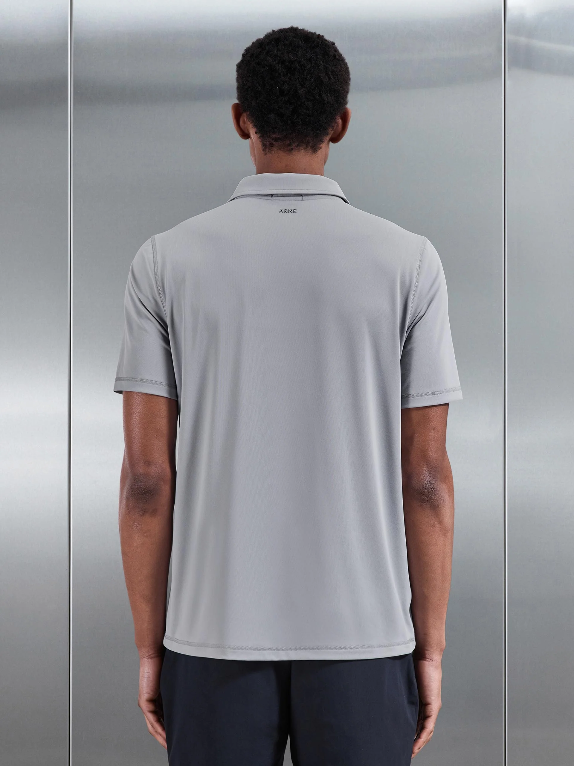 Golf Polo Shirt in Mid Grey - Image 5