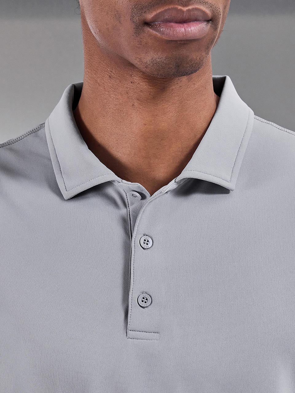 Golf Polo Shirt in Mid Grey - Image 6