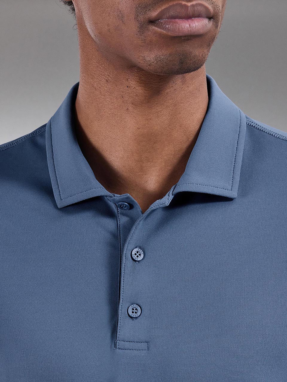 Golf Polo Shirt in Steel Blue - Image 6