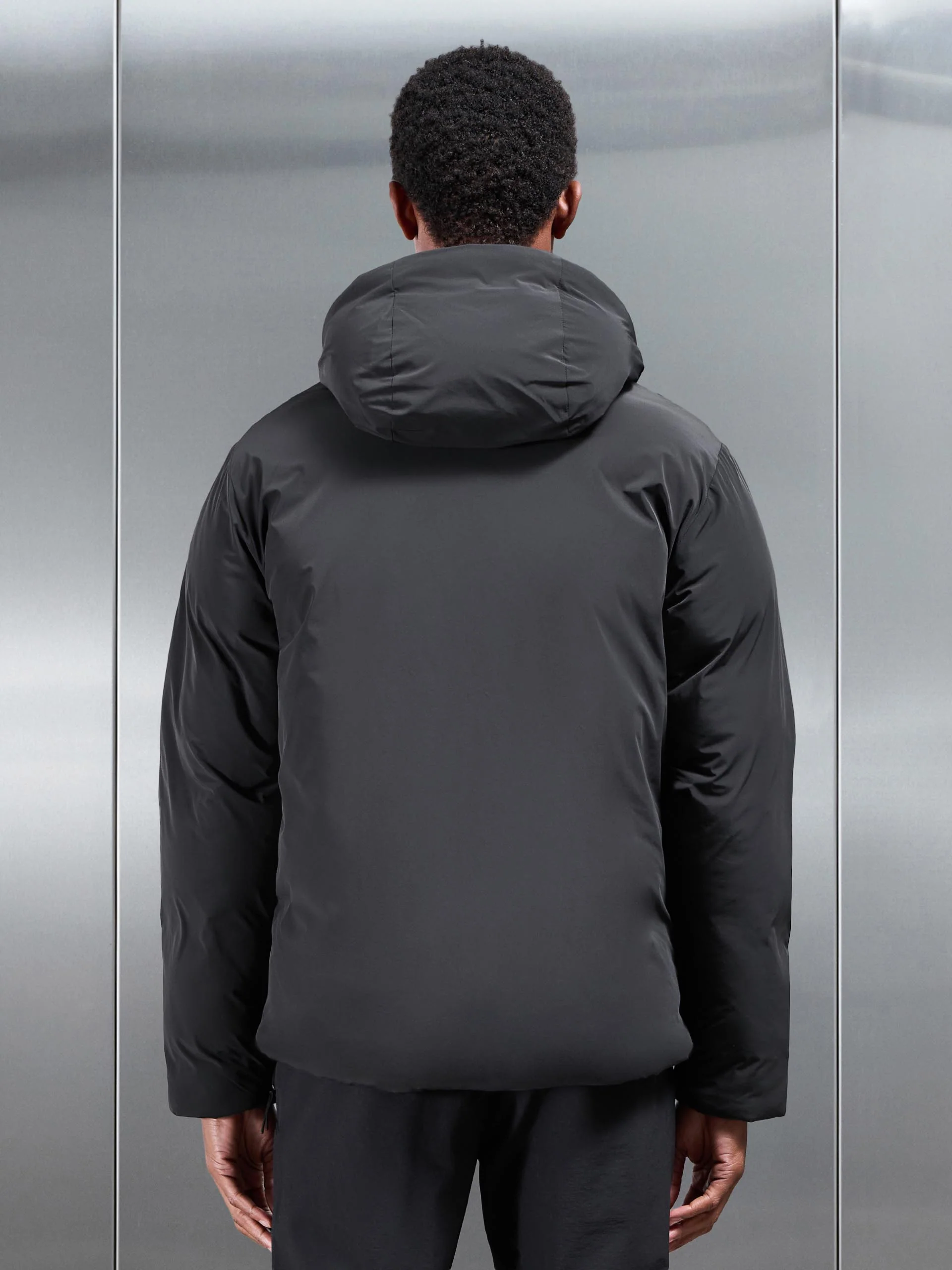 Hooded Puffer Jacket in Black - Image 3