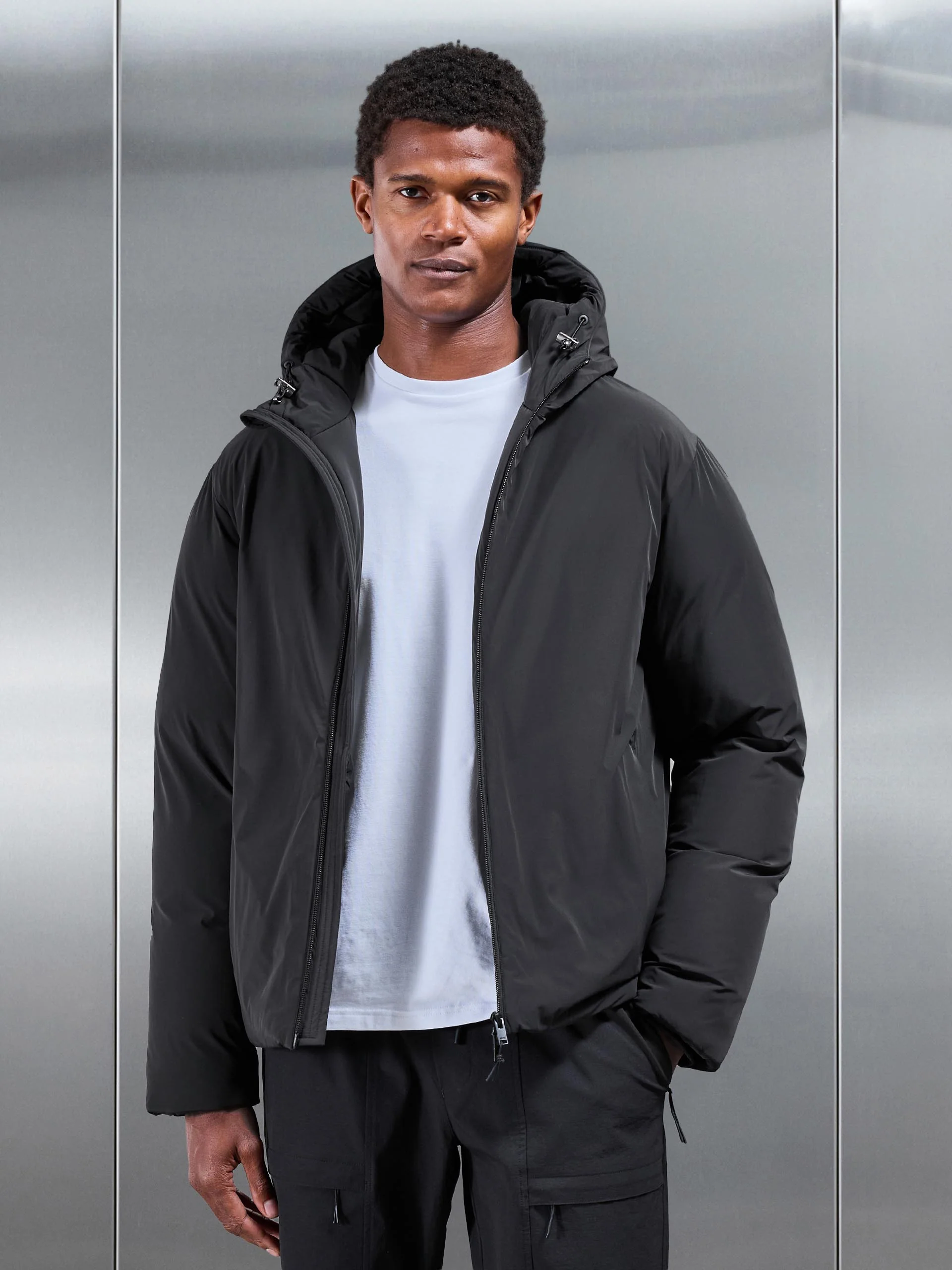 Hooded Puffer Jacket in Black - Image 6