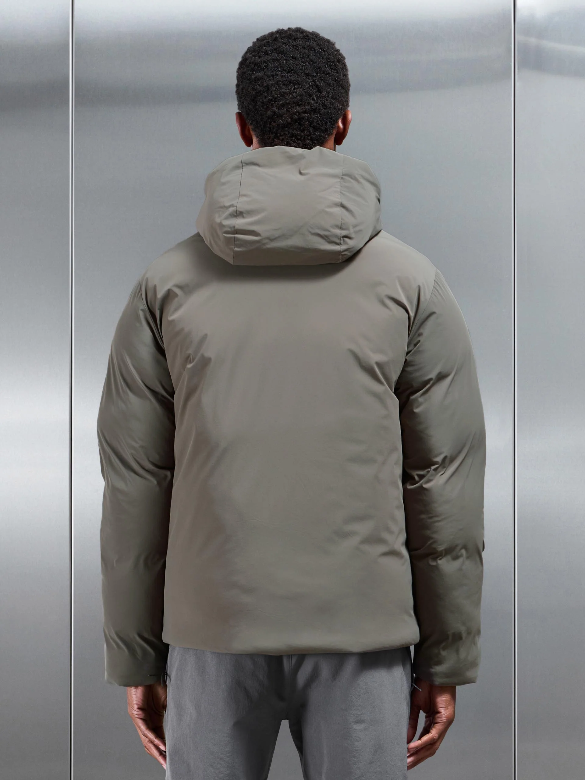 Hooded Puffer Jacket in Olive - Image 4