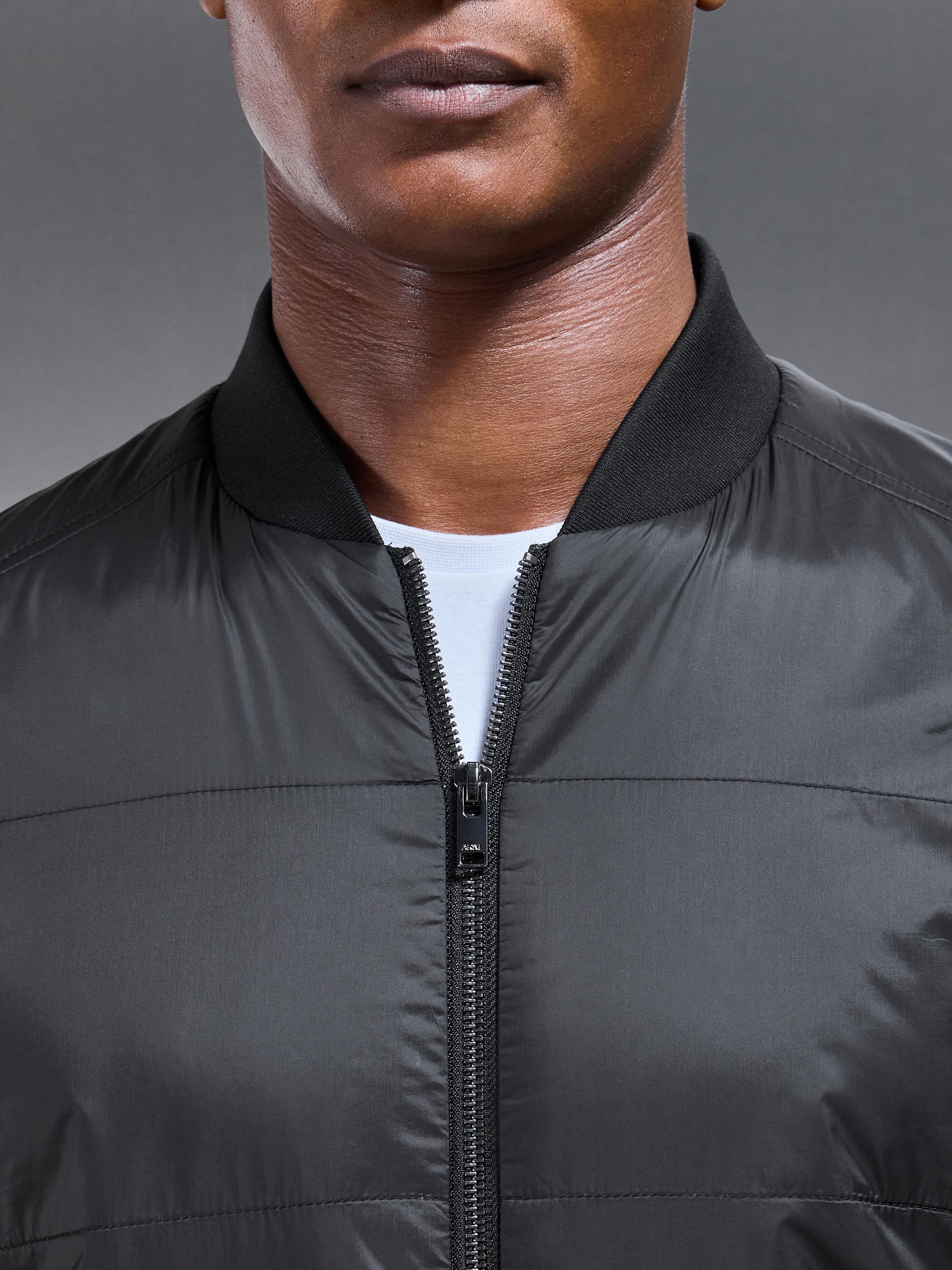 Hybrid Bomber Jacket in Black - Image 5