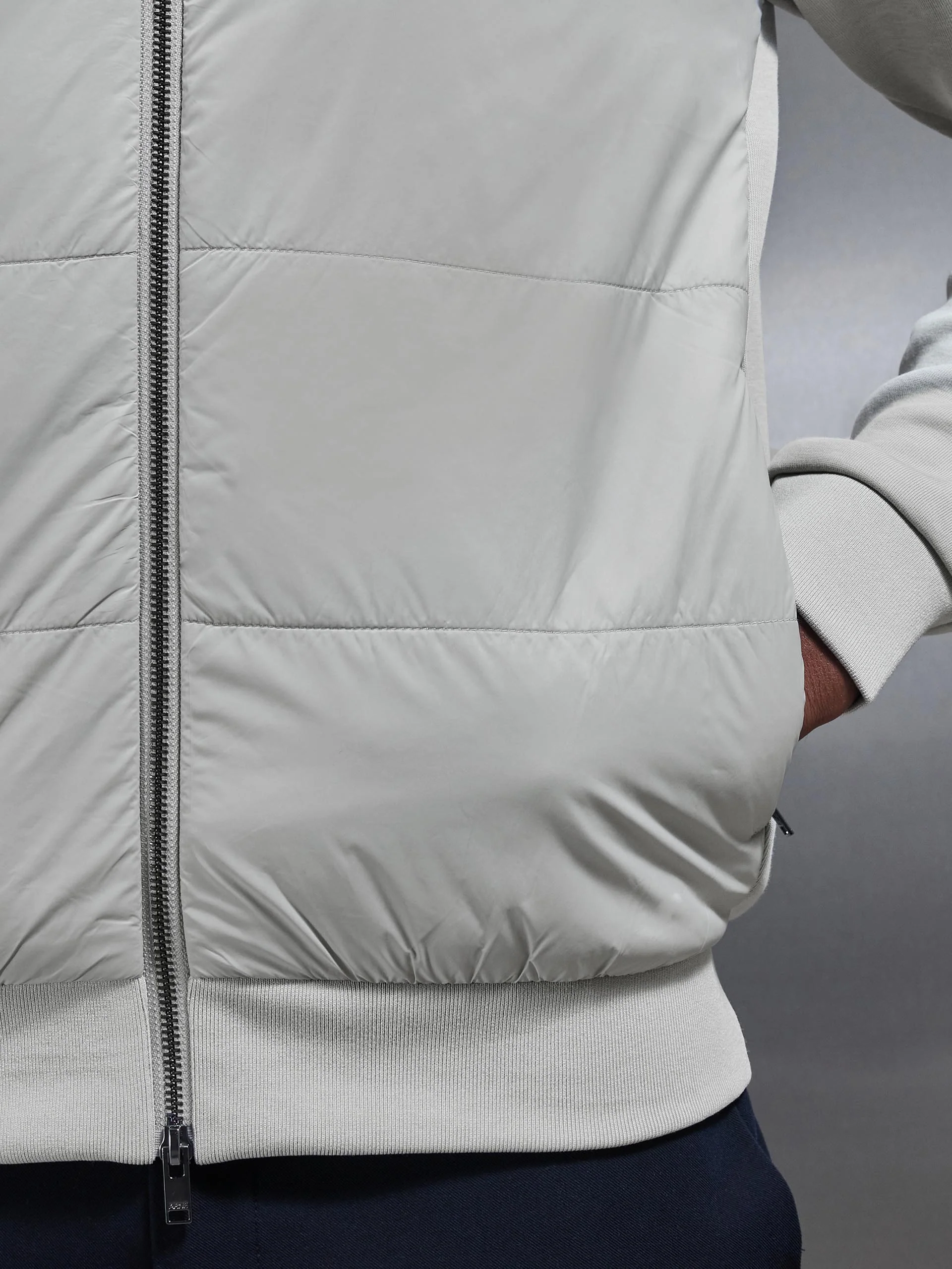 Hybrid Bomber Jacket in Stone - Image 4