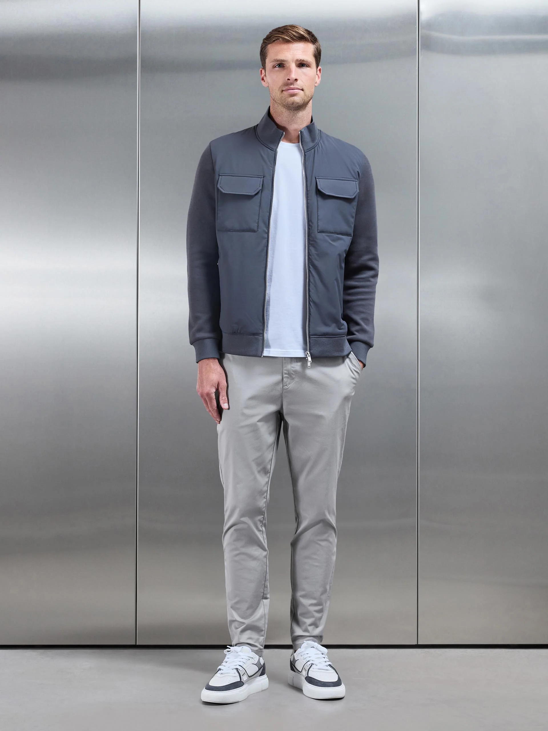 Hybrid Cargo Jacket in Grey - Image 2