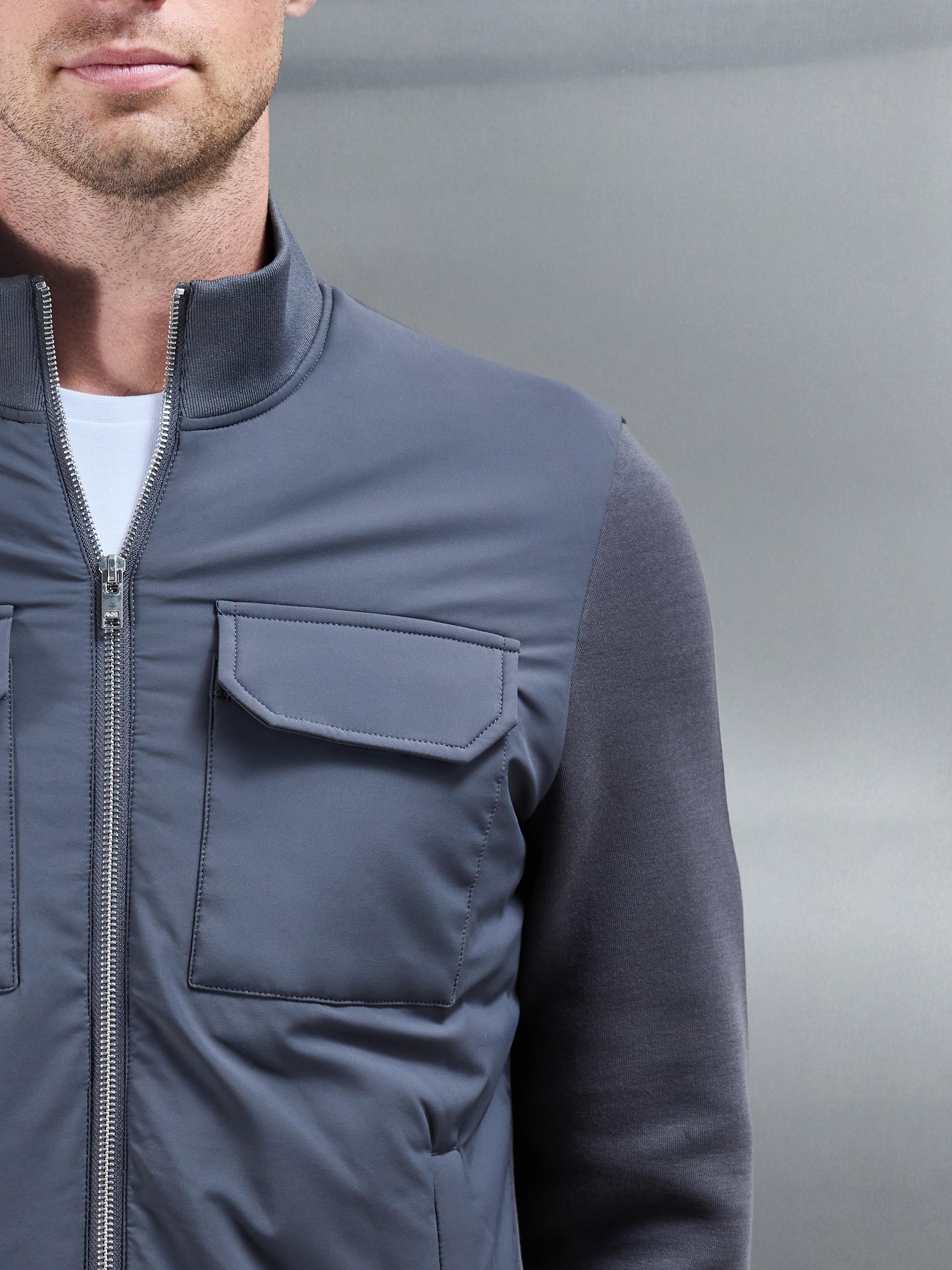 Hybrid Cargo Jacket in Grey - Image 3
