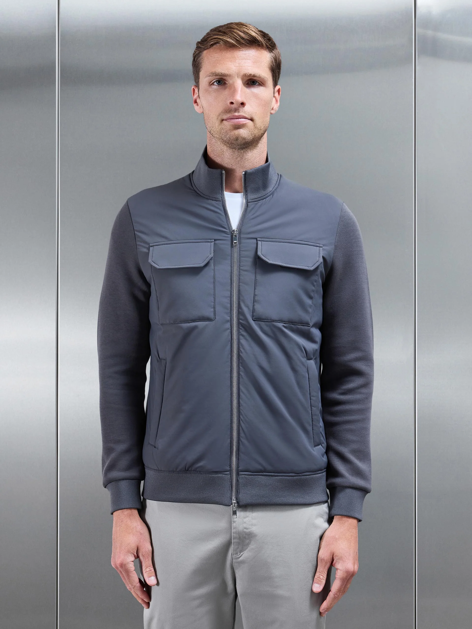 Hybrid Cargo Jacket in Grey - Image 7