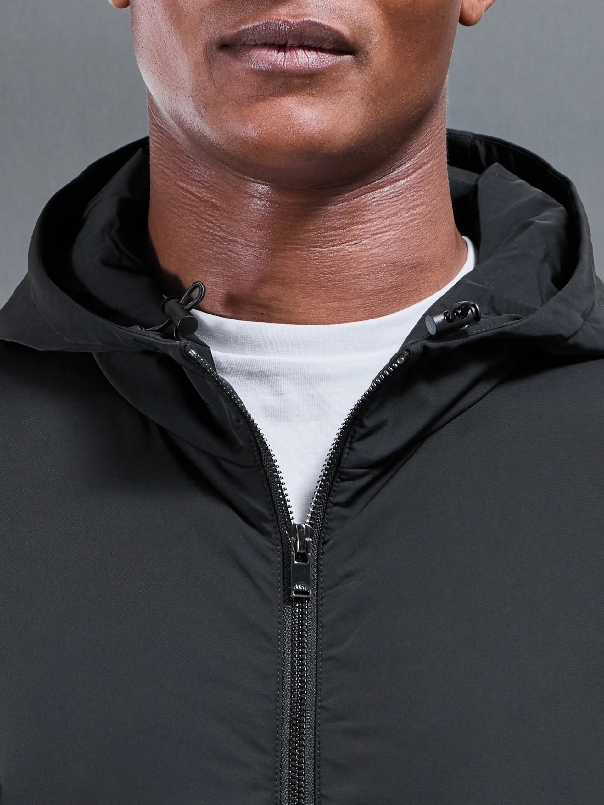 Hybrid Knitted Windbreaker in Black - Image 4