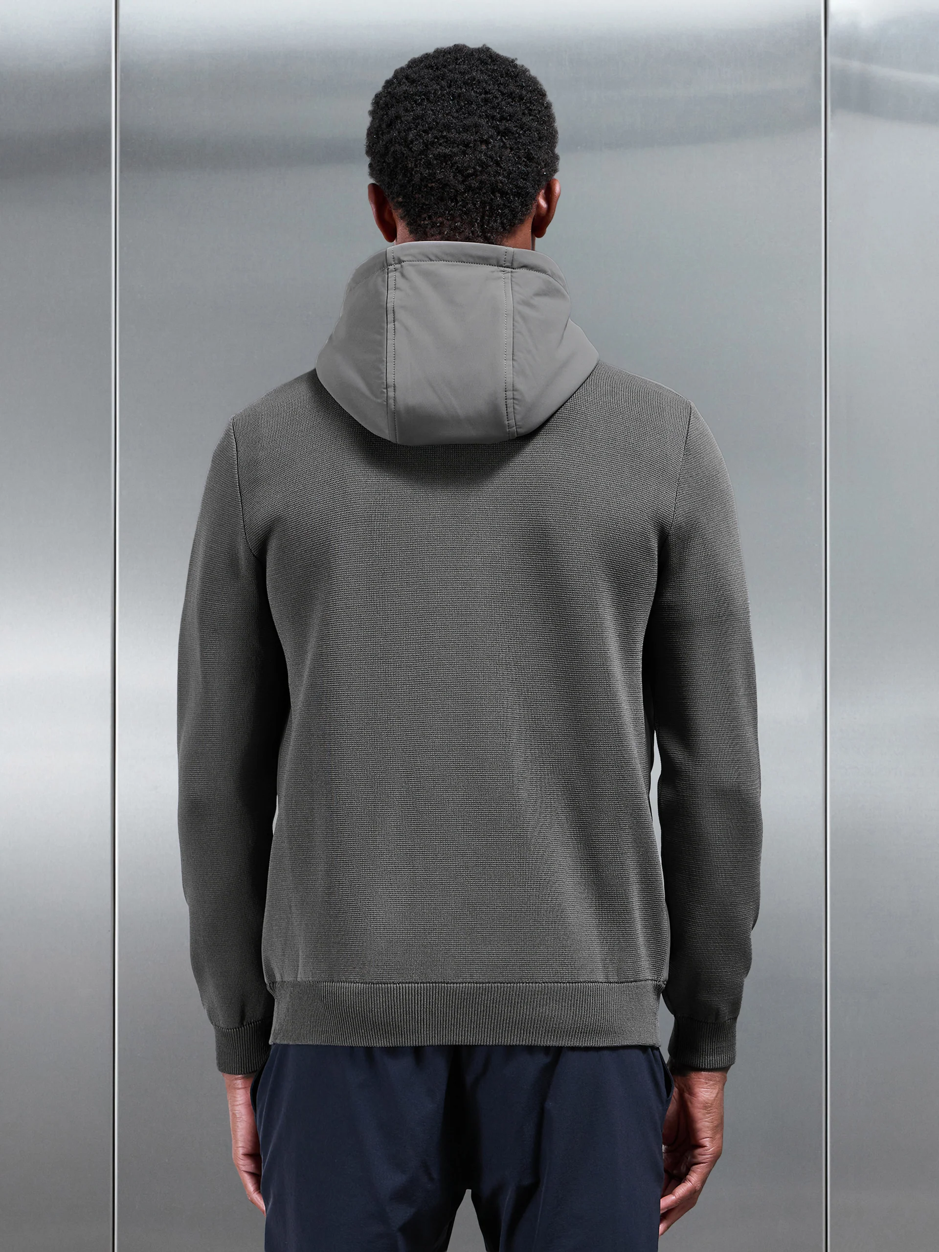 Hybrid Knitted Windbreaker in Grey - Image 3