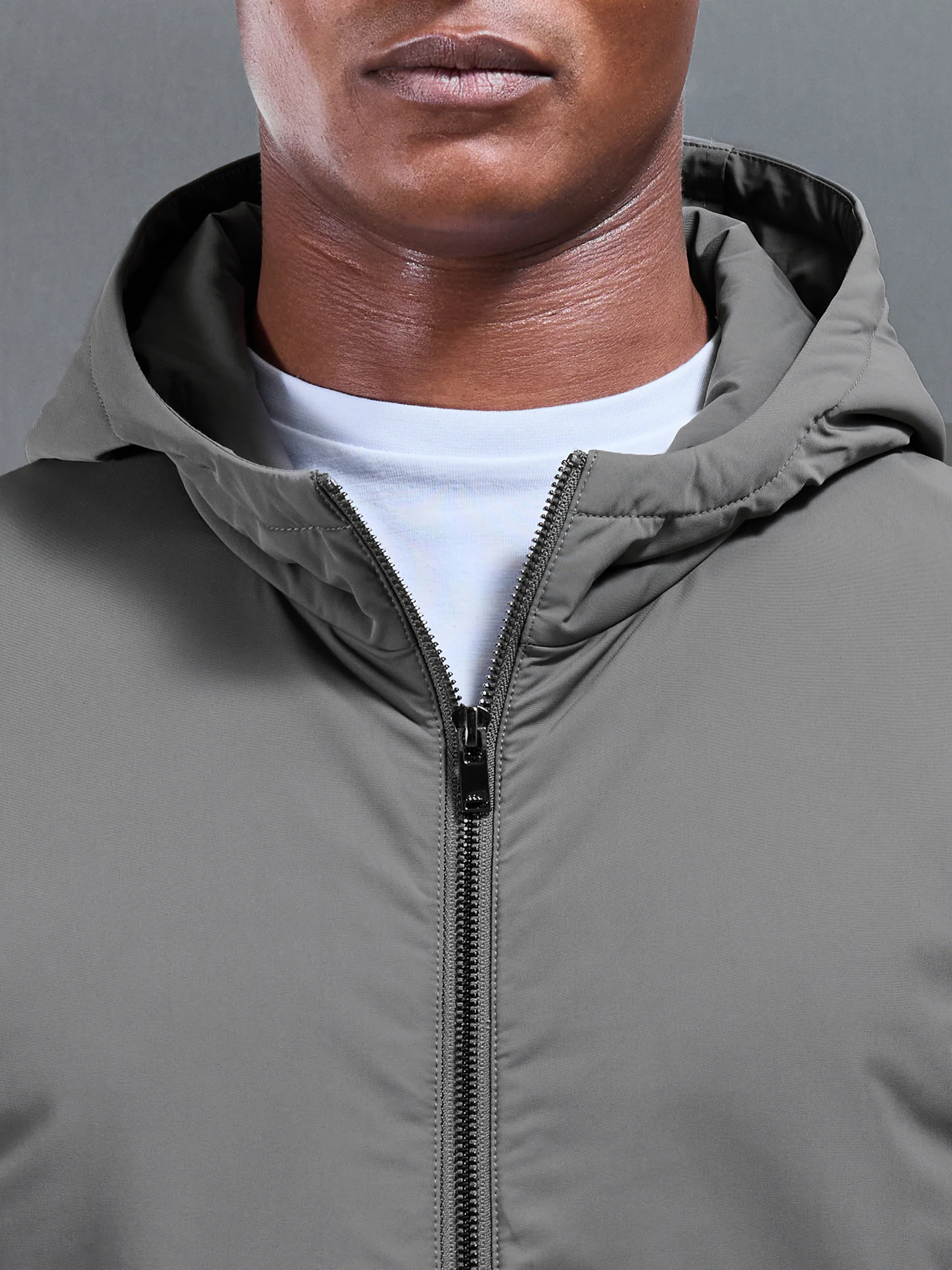 Hybrid Knitted Windbreaker in Grey - Image 4