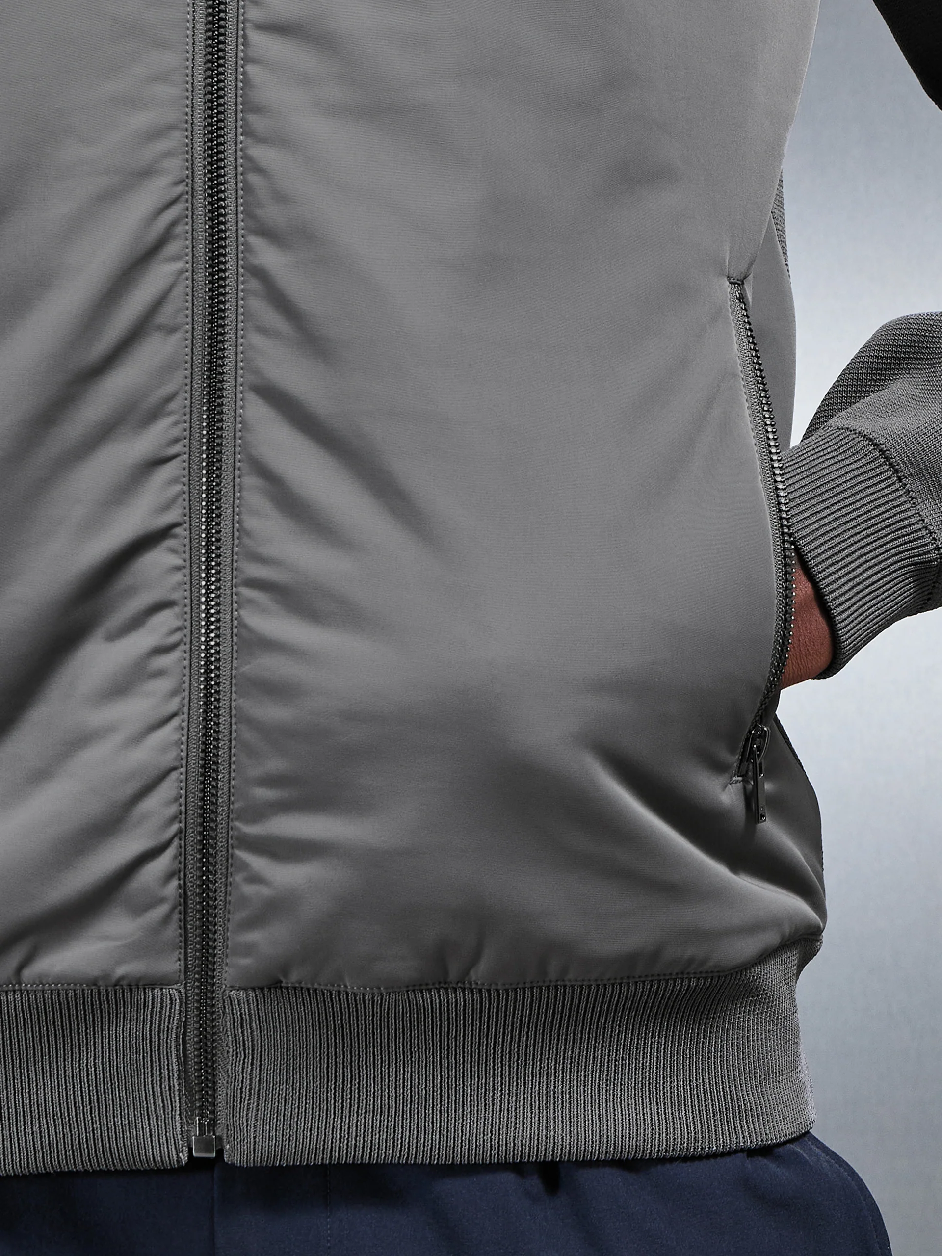 Hybrid Knitted Windbreaker in Grey - Image 5