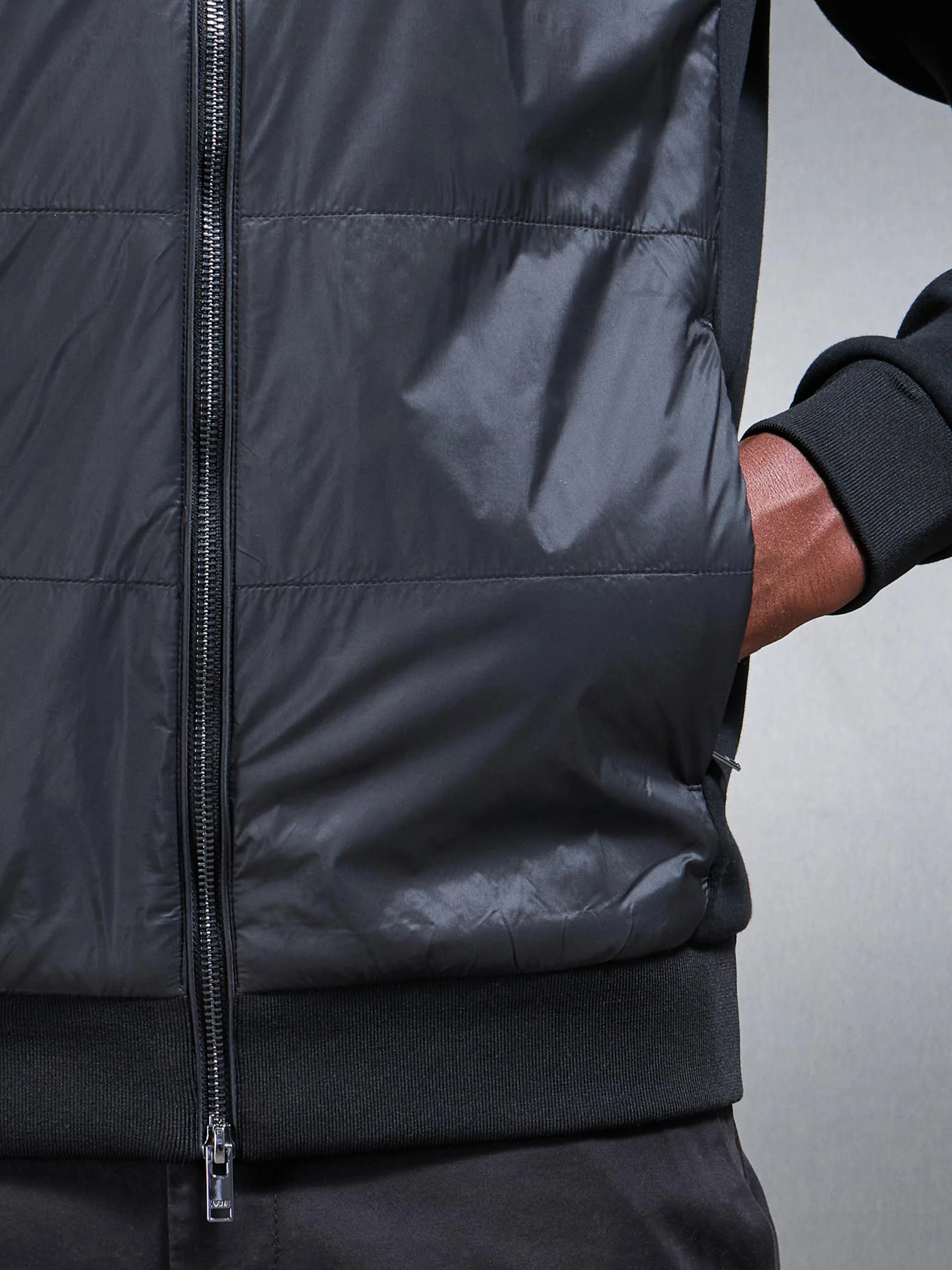 Hybrid Panel Windbreaker in Black - Image 5