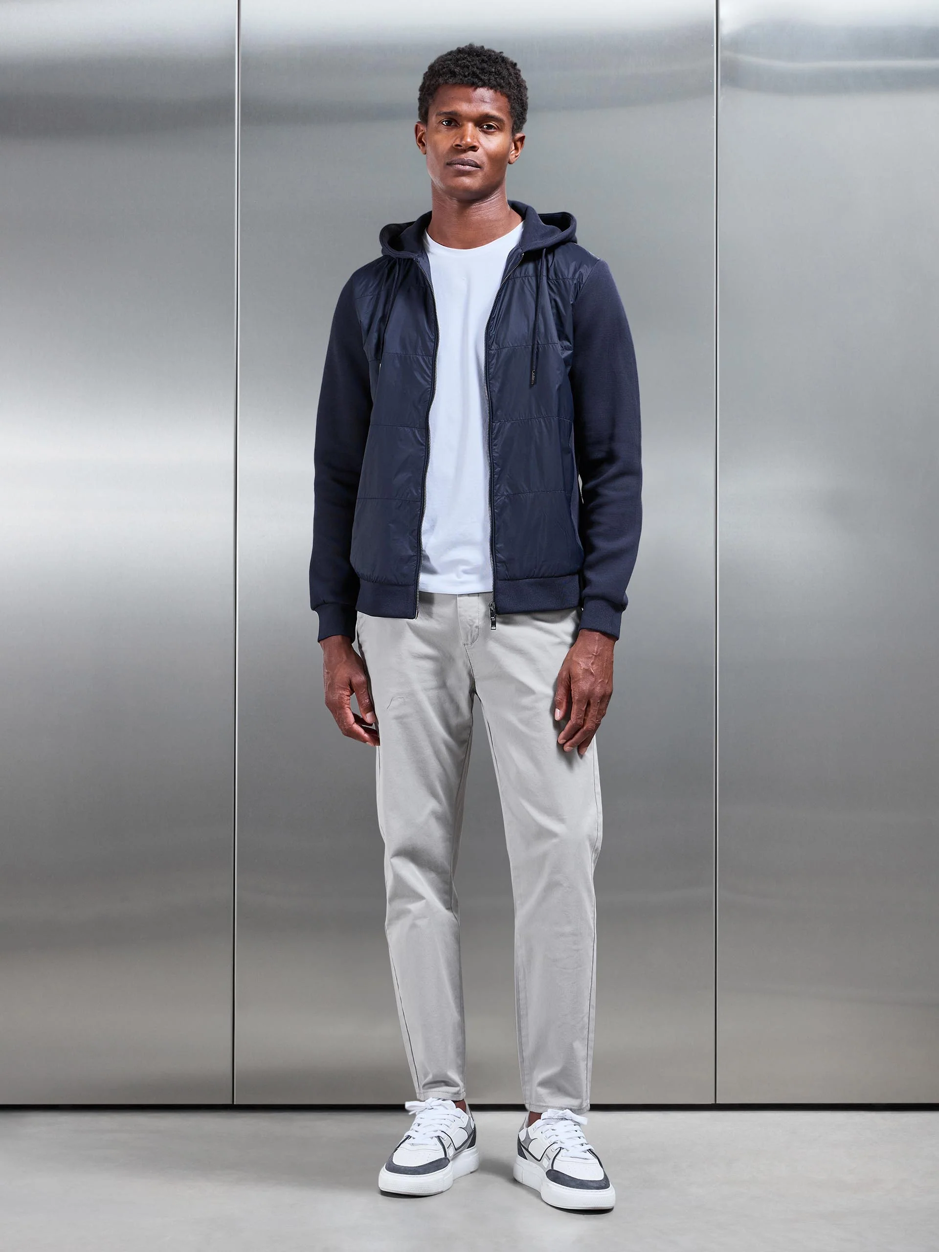 Hybrid Panel Windbreaker in Navy - Image 2
