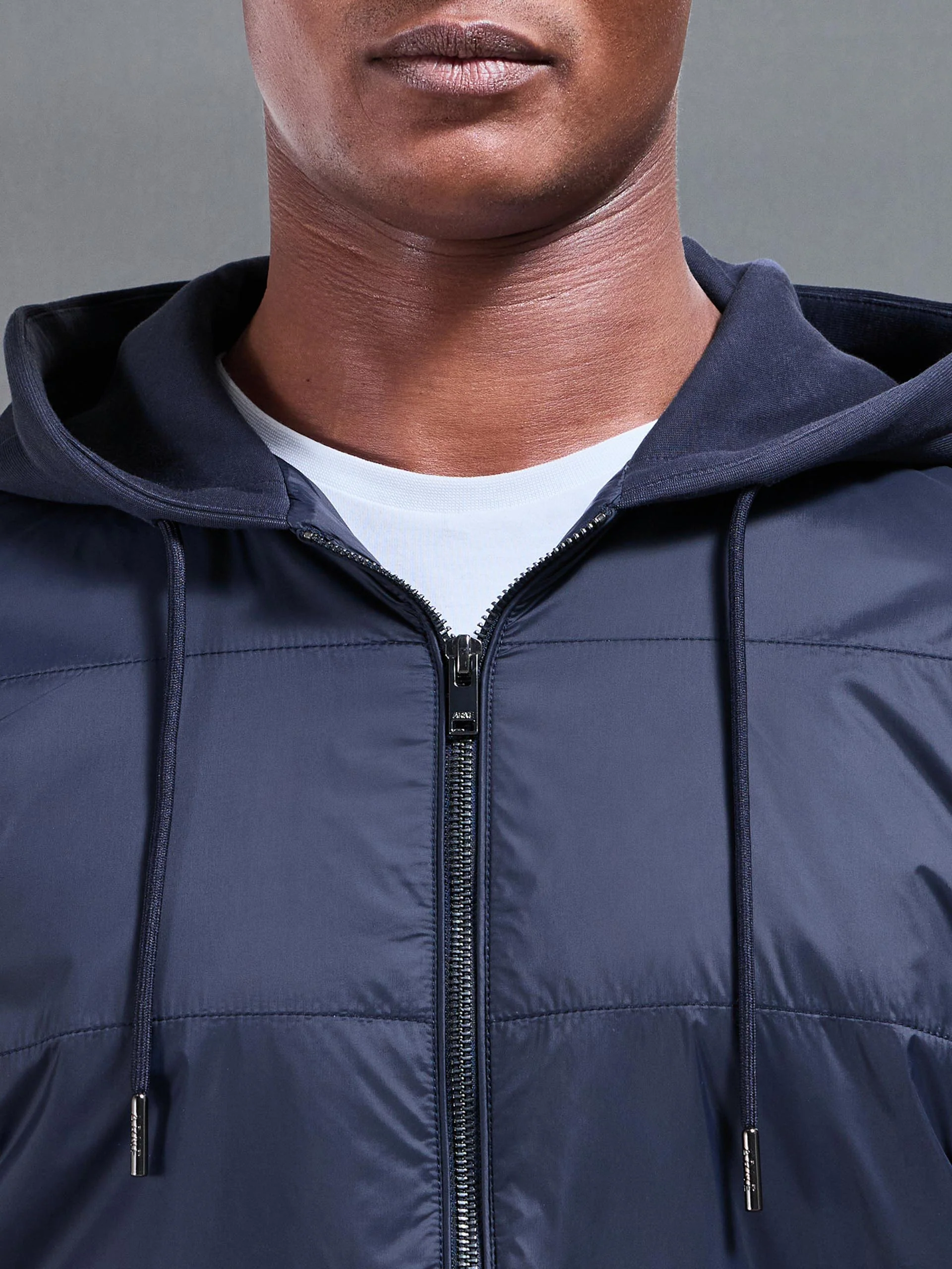 Hybrid Panel Windbreaker in Navy - Image 4