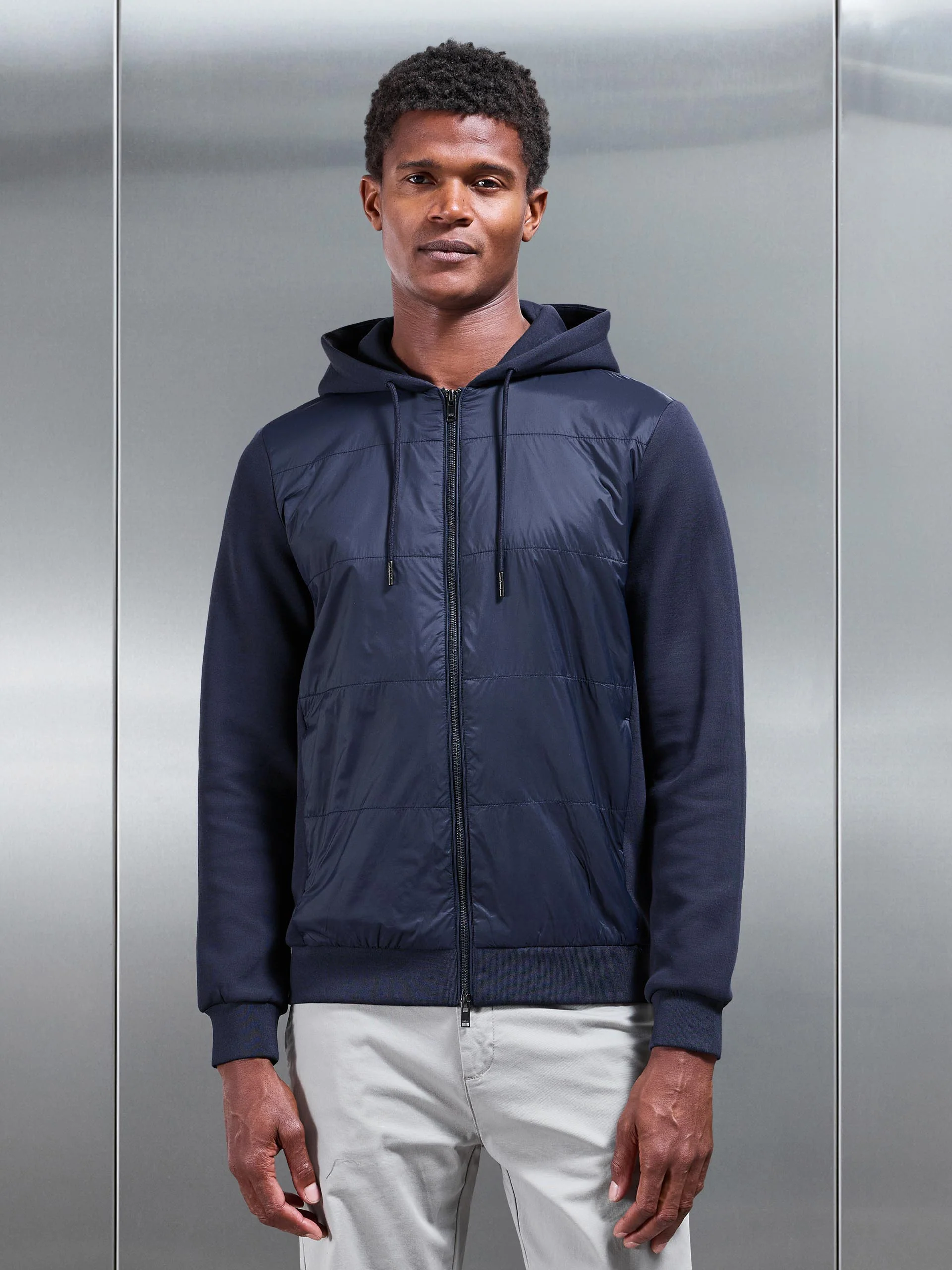 Hybrid Panel Windbreaker in Navy - Image 8