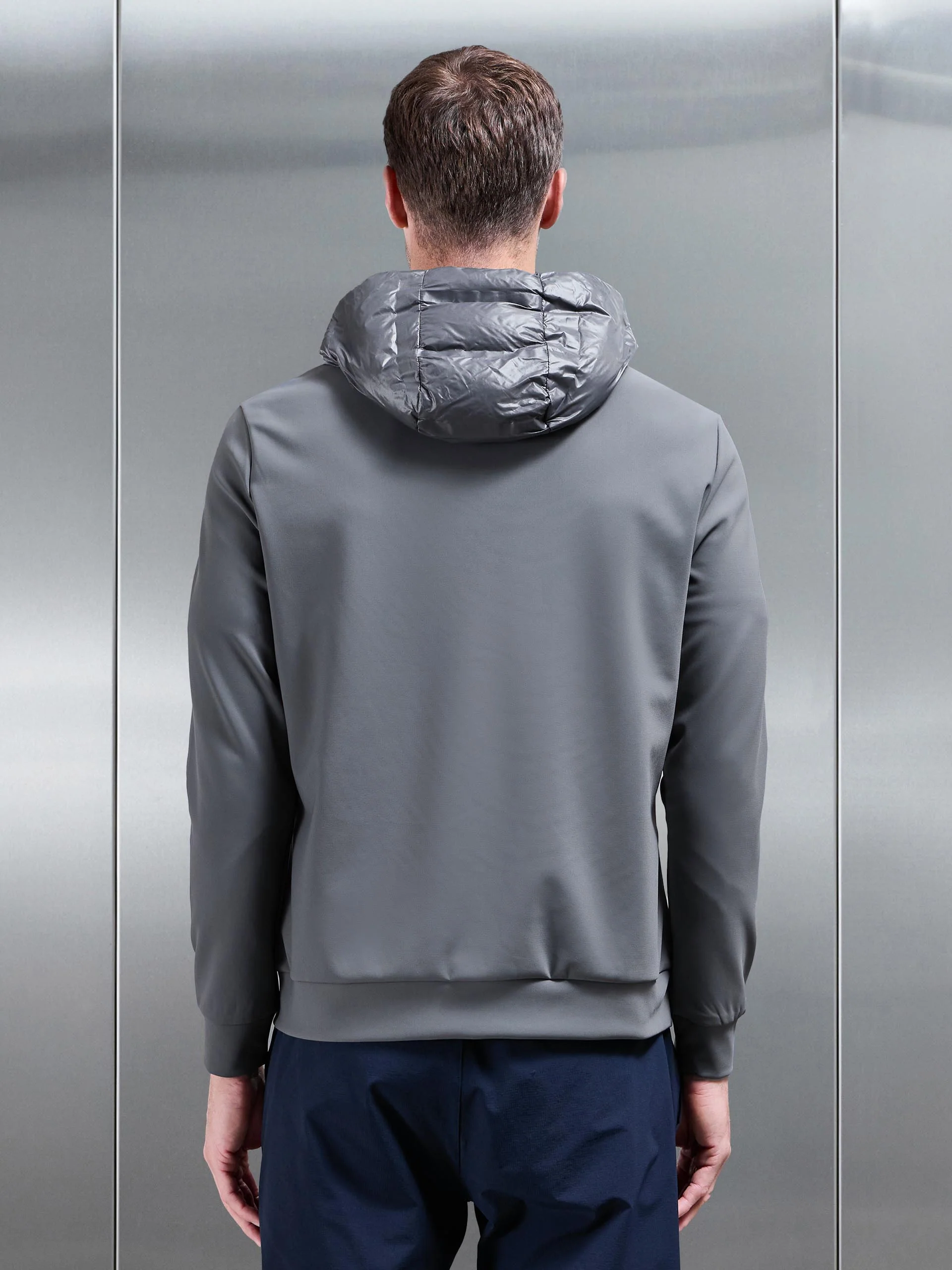Hybrid Puffer Jacket in Grey - Image 5