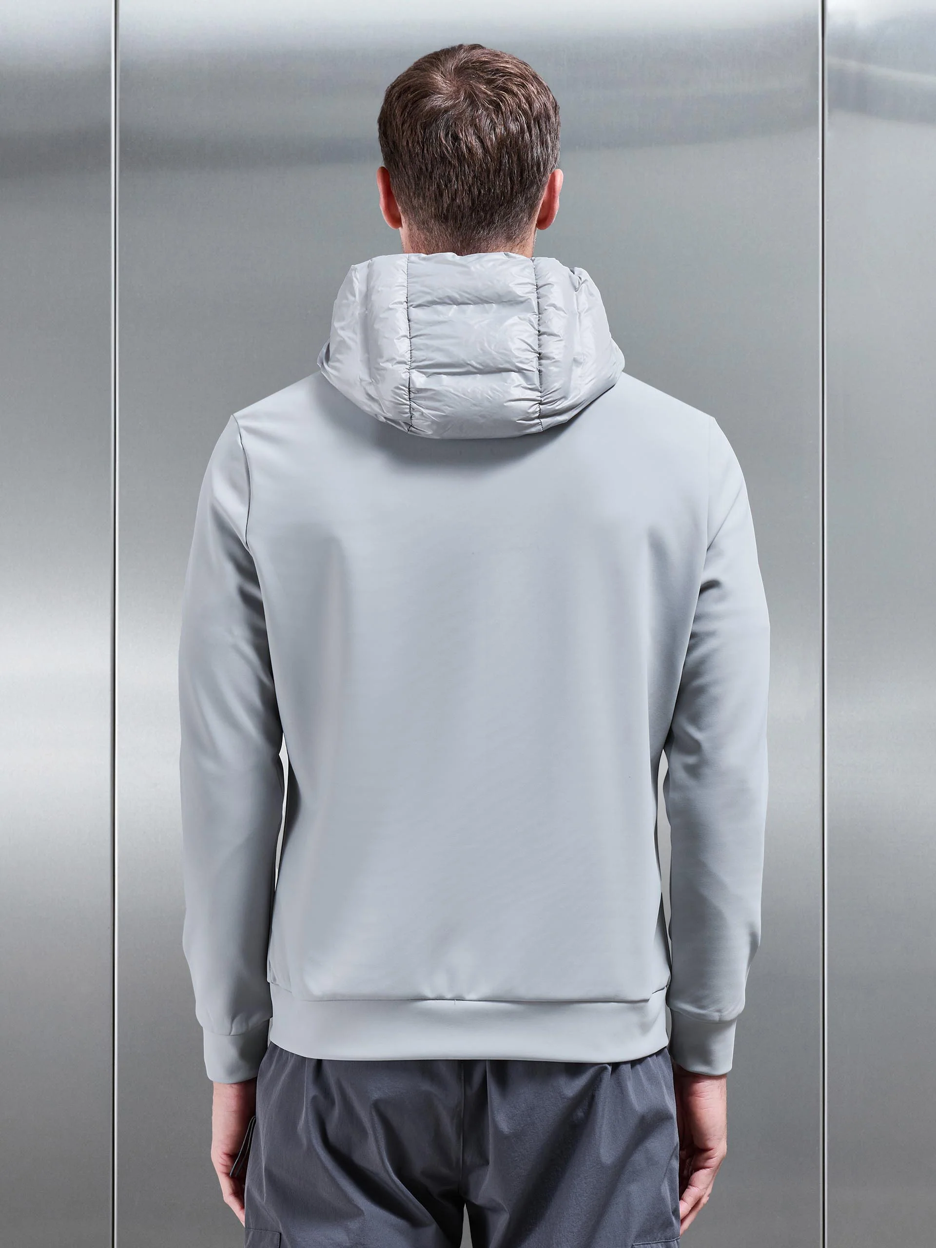 Hybrid Puffer Jacket in Mid Grey - Image 5