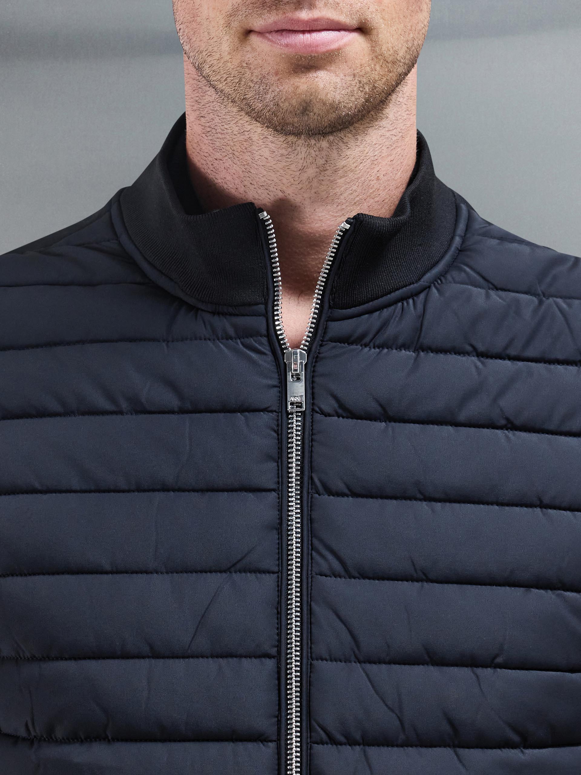Hybrid Quilted Gilet in Black - Image 3
