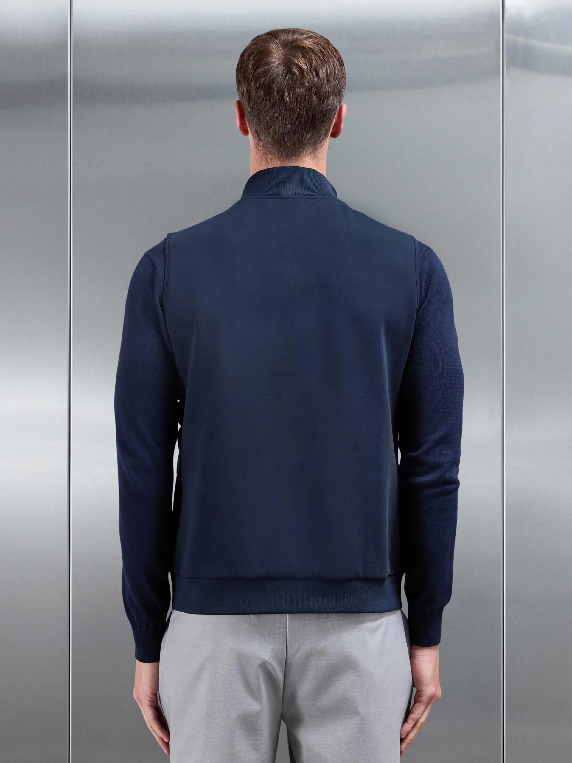 Hybrid Quilted Gilet in Navy - Image 6
