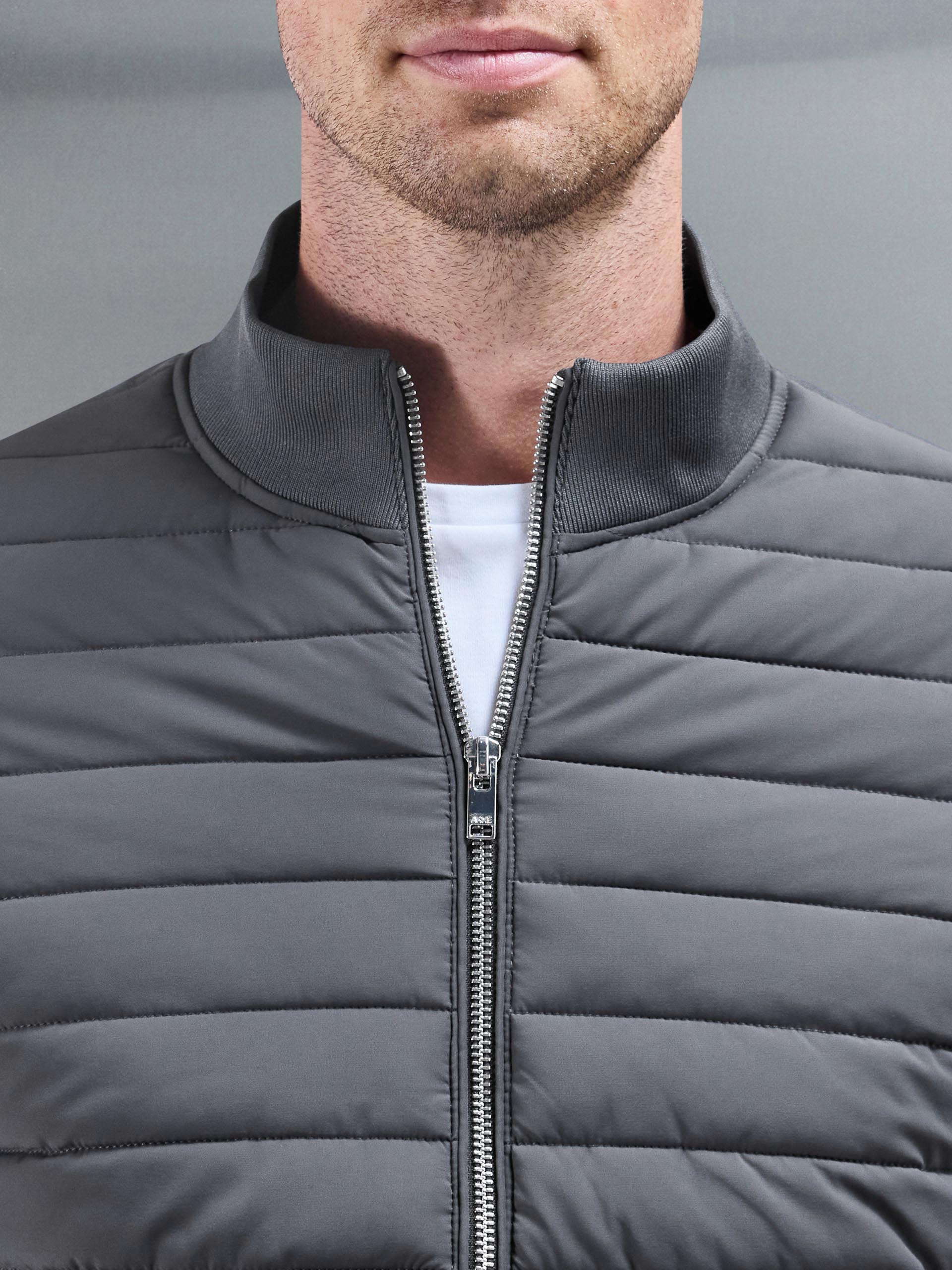 Hybrid Quilted Jacket in Grey - Image 4