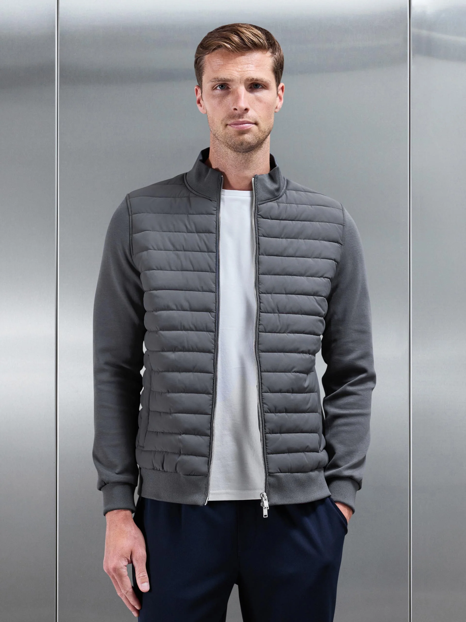 Hybrid Quilted Jacket in Grey - Image 6