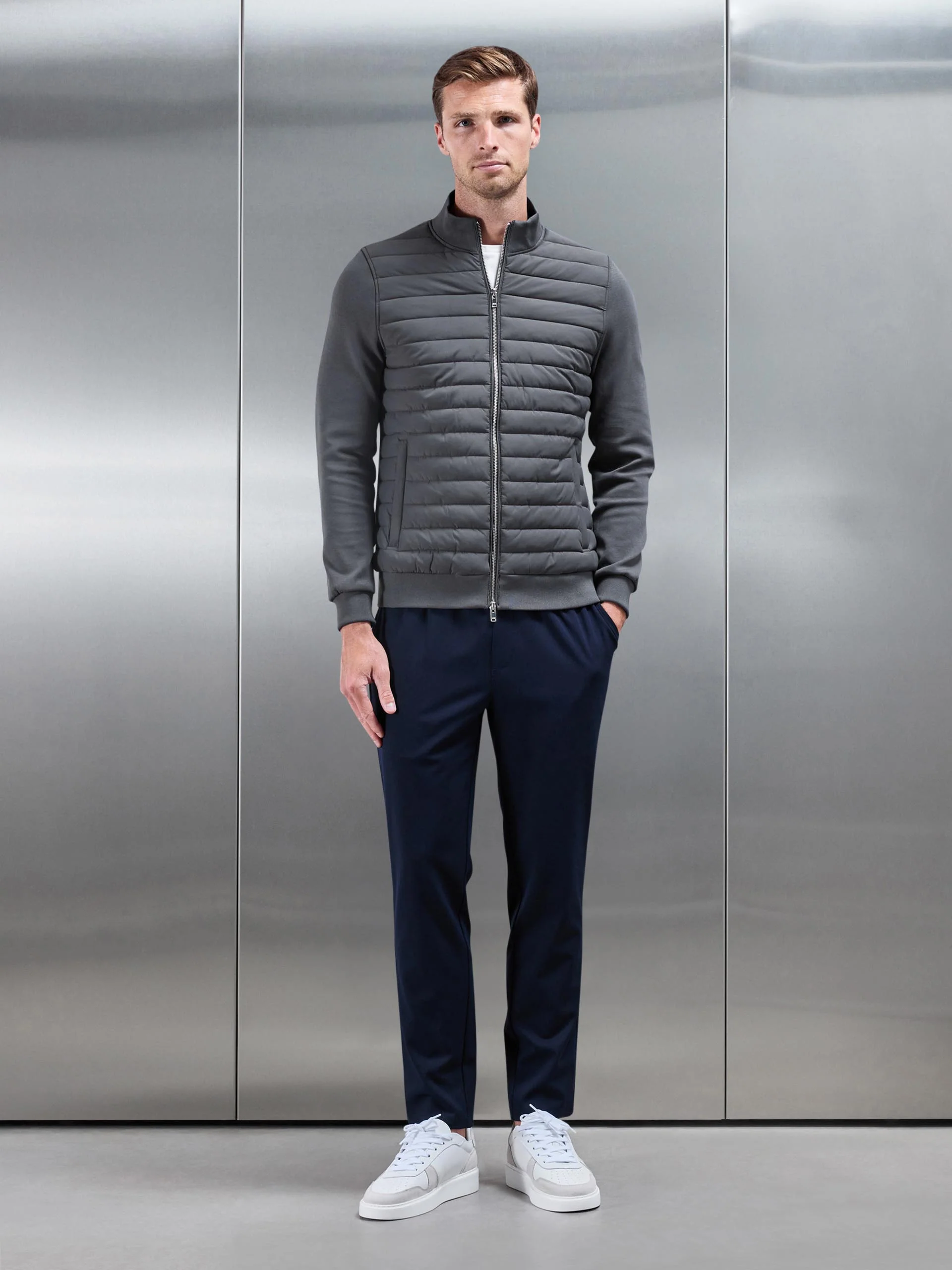 Hybrid Quilted Jacket in Grey - Image 7